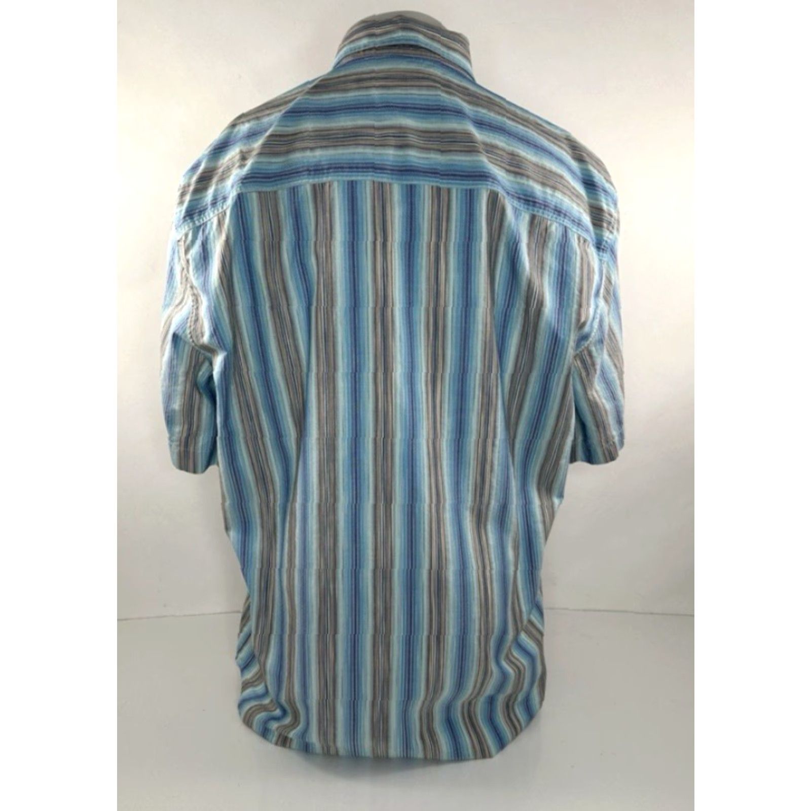 Missoni MISSONI SPORT Striped Embroidered Logo Mens 58 Shirt Shirt Mens 58 Blue Brown White Black Embroidered Button-Up Short Sleeve 90s or 00s? Size US XXL / EU 58 / 5 - 4 Thumbnail