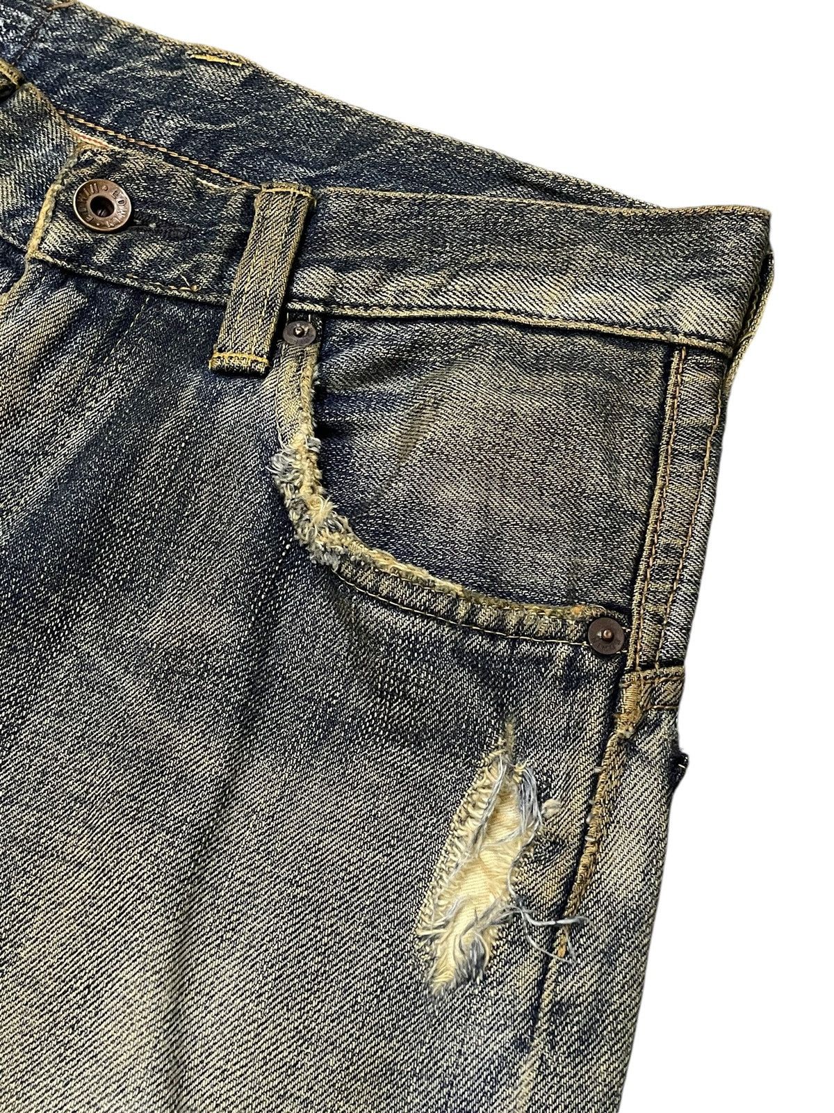 Edwin × If Six Was Nine × Levi's Edwin 505 Selvedge Muddy Wash Distressed Loose Jeans Size US 29 - 10 Thumbnail