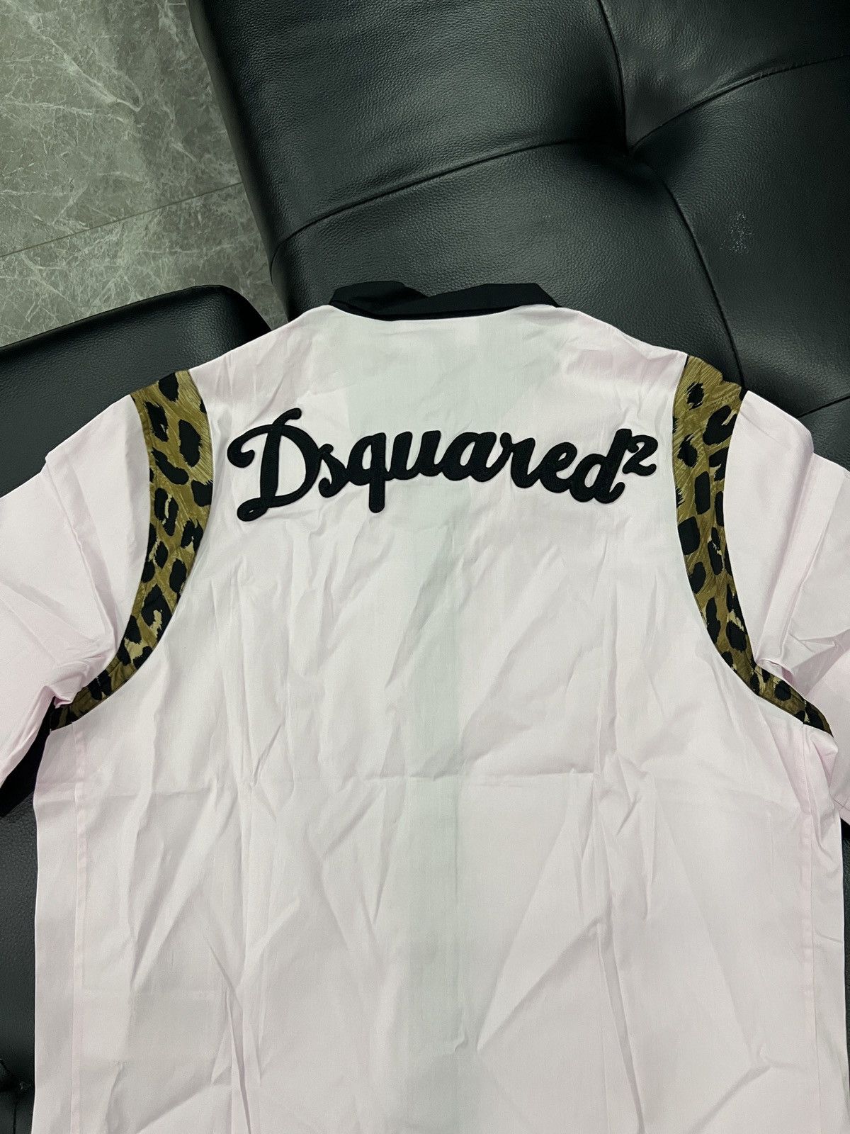 Dsquared2 Dsquared2 2018 Pink Leopard Panel Bowling Shirt Size US S / EU 44-46 / 1 - 6 Thumbnail