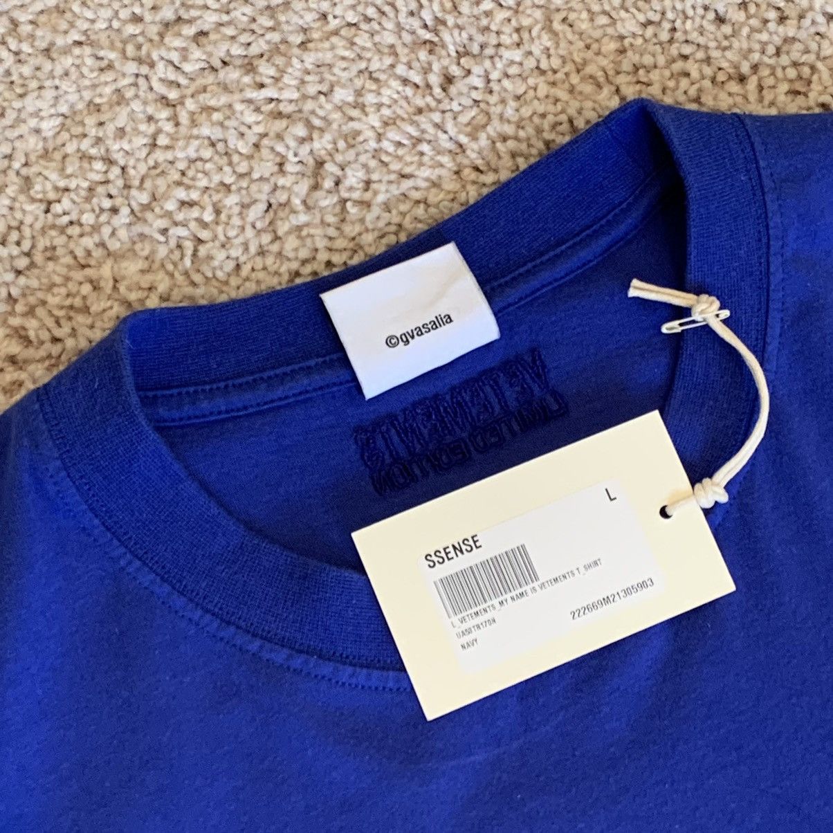 Vetements ss22 vetements blue ‘my name is vetements’ t-shirt Size US L / EU 52-54 / 3 - 6 Thumbnail