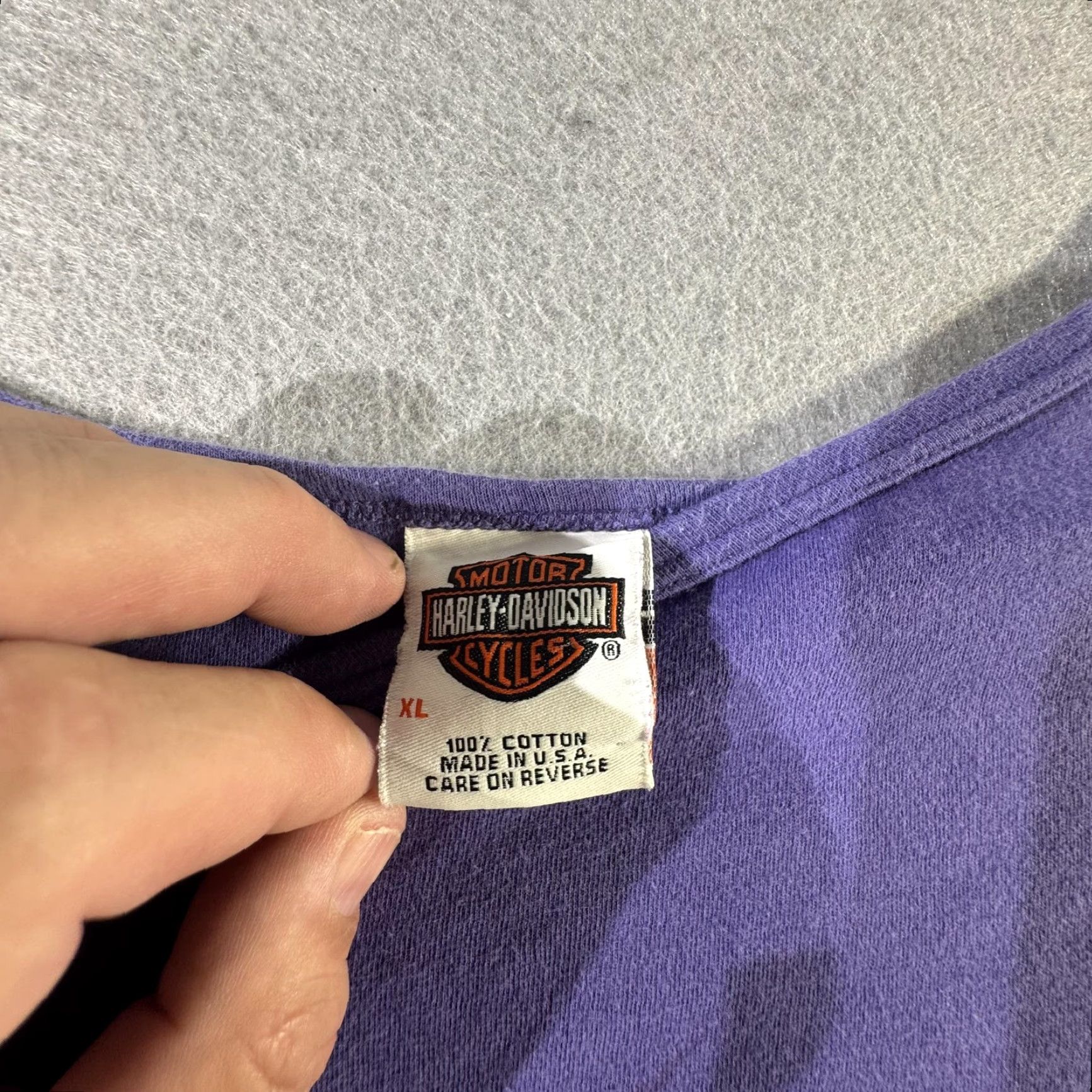 Harley Davidson VINTAGE Harley-Davidson Shirt Womens XL Purple 100th Anniversary 2003 Galesburg IL T-Shirt Size XL / US 12-14 / IT 48-50 - 6 Thumbnail