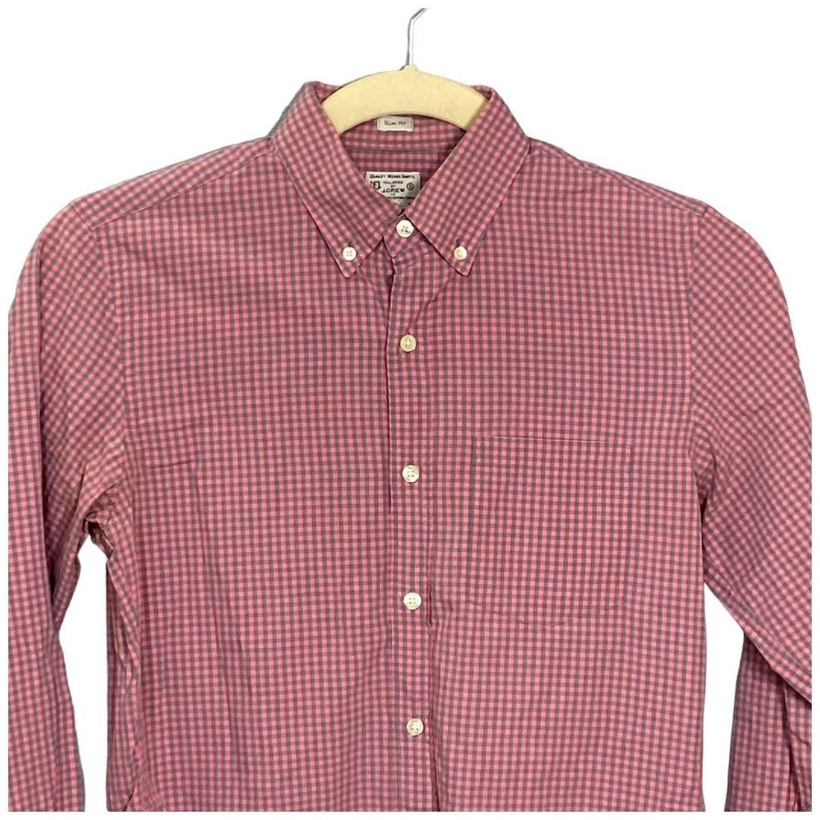 J.Crew J.Crew Shirt Small Slim Fit Pink Check Long Sleeve Button Up Size US S / EU 44-46 / 1 - 6 Thumbnail