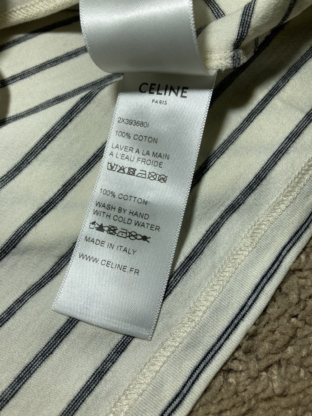 Celine SS20 Celine Striped Tank Top Triomphe Logo 2020 Hedi 70s Size US S / EU 44-46 / 1 - 6 Thumbnail