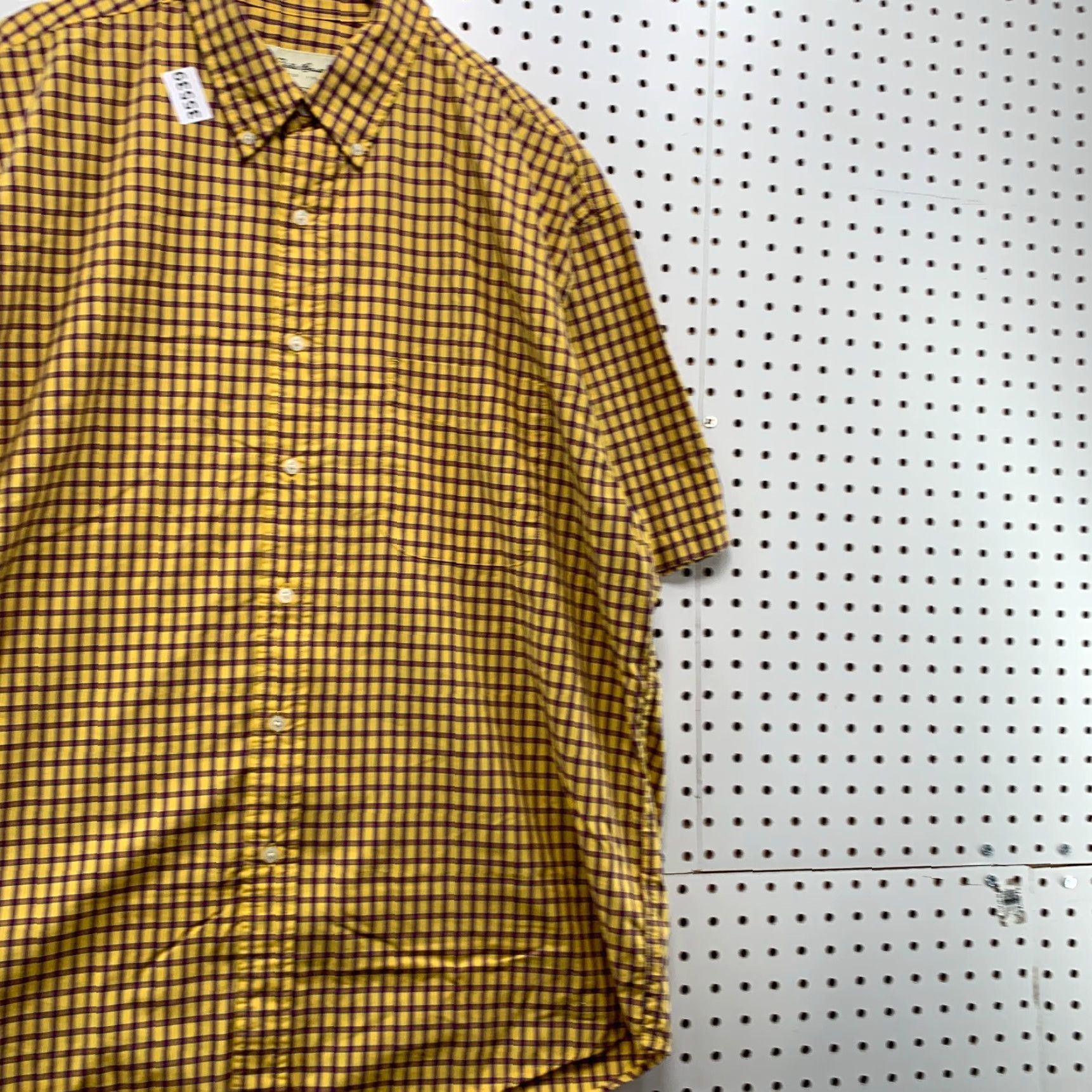 Eddie Bauer Eddie Bauer Short Sleeve Button-Up Shirt Mens XL Yellow Blue Check Woven 90s Size US XL / EU 56 / 4 - 4 Thumbnail