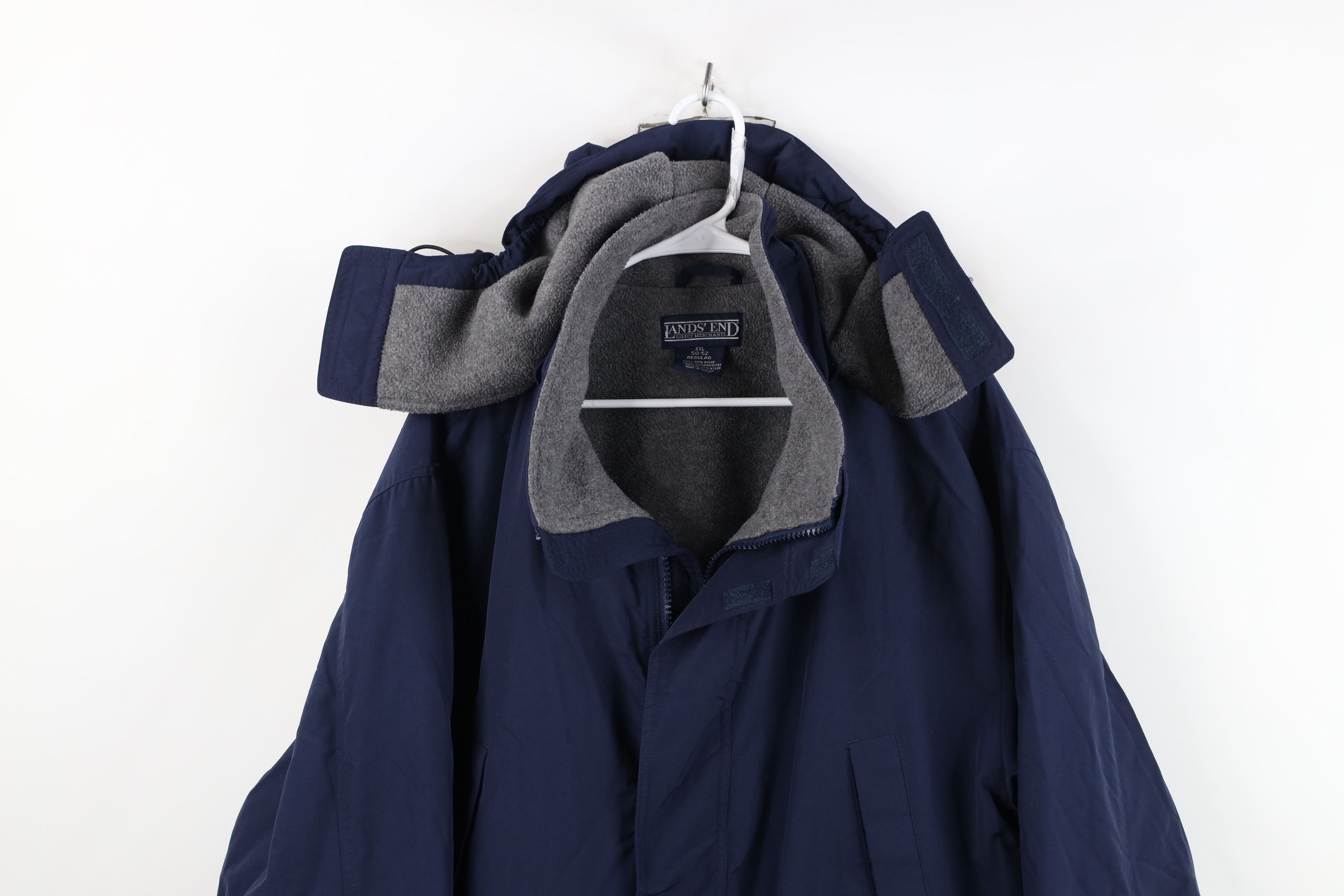 Lands' End Vintage 90s Lands End Fleece Lined Hooded Parka Jacket Blue Size US XXL / EU 58 / 5 - 2 Thumbnail