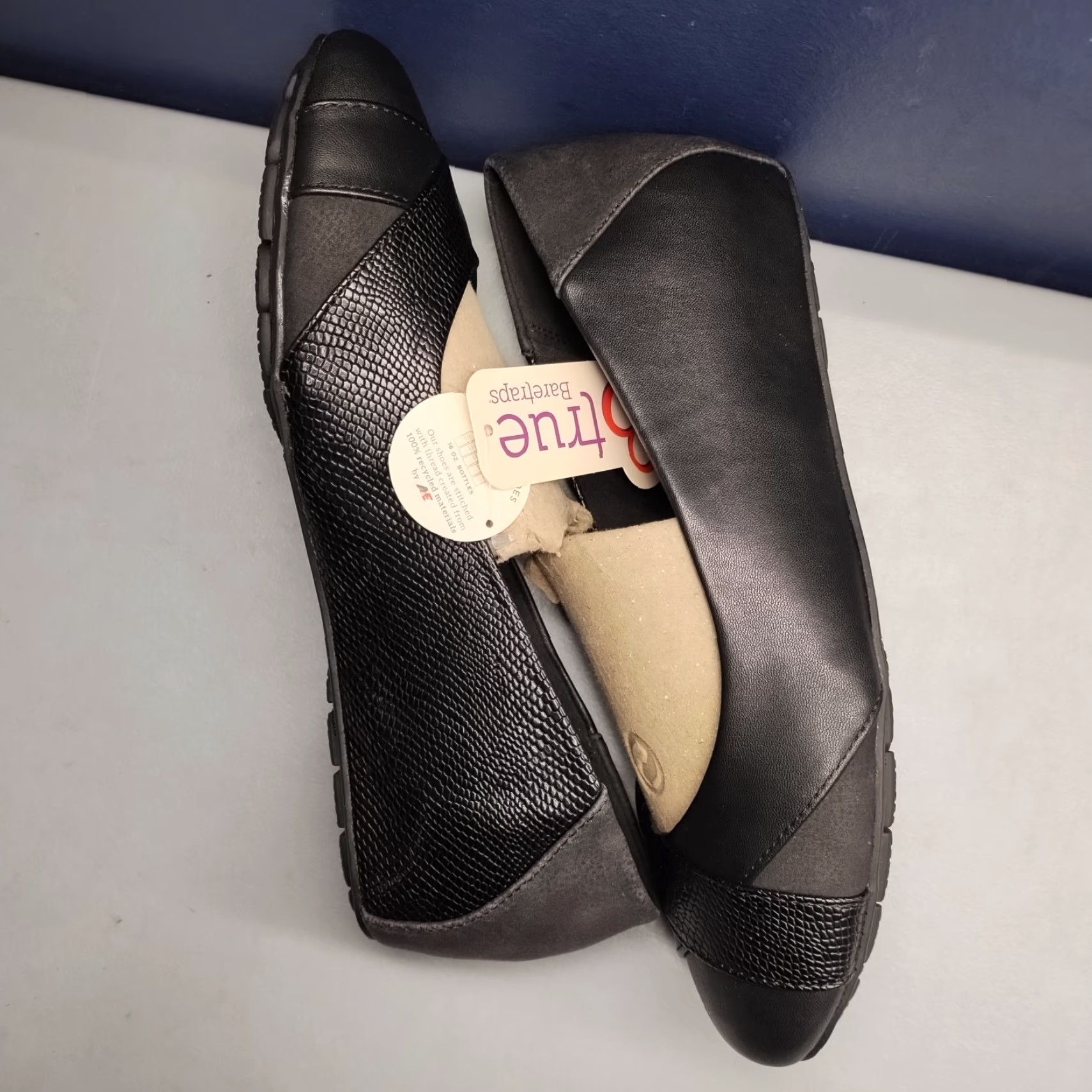 Vintage Baretraps Kaylee Ballet Flats Womens Size 8.5M Black Comfort Slip On Shoes Size US 9 / IT 39 - 3 Thumbnail