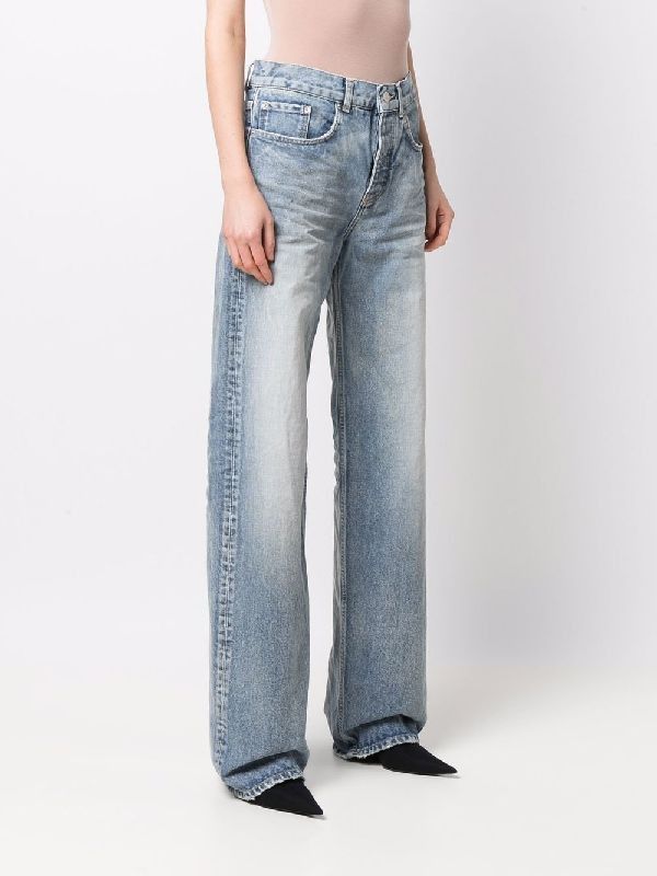 Balenciaga o1bcso1str0525 New Straight Leg Jeans in Pale Blue Size 27" / US 4 / IT 40 - 3 Thumbnail