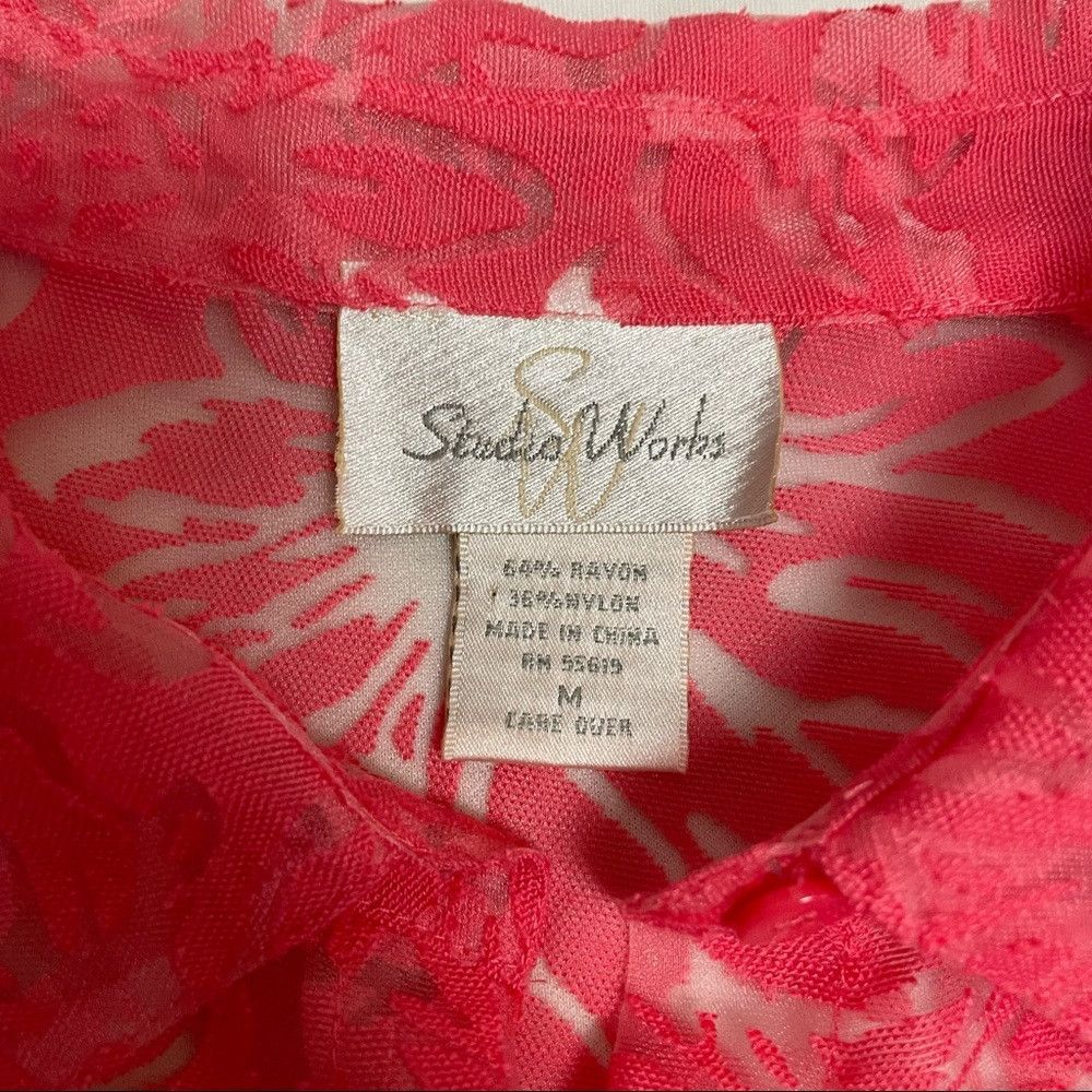 Other Studio Works Coral Floral Rayon Blouse Size M Size M / US 6-8 / IT 42-44 - 7 Thumbnail