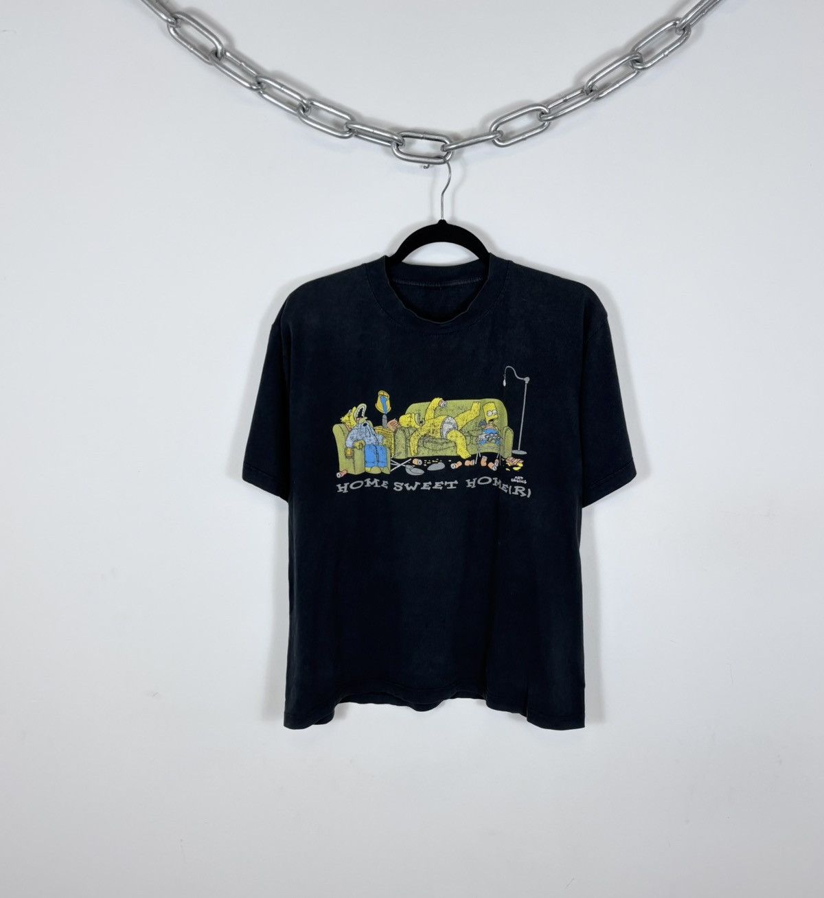 The Simpsons Vintage 90s The Simpsons Home Sweet Home Faded Black T-Shirt Size US M / EU 48-50 / 2 - 1 Thumbnail