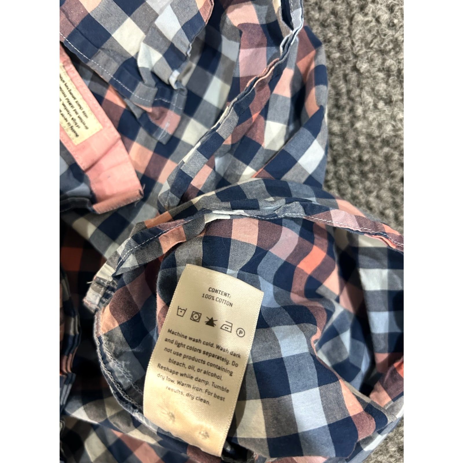 Vintage 7 Diamonds Shirt Mens XL Blue Pink Check Short Sleeve Button Front Cotton Casual Size US XL / EU 56 / 4 - 5 Thumbnail