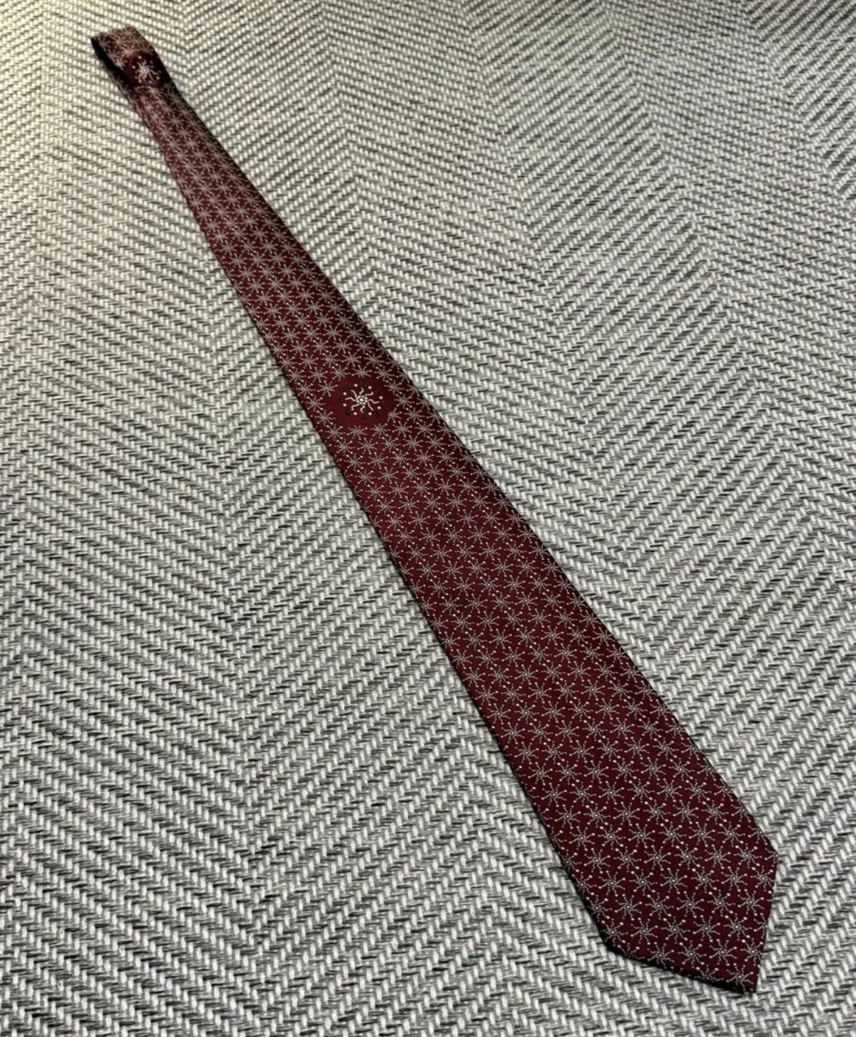 Jean Paul Gaultier Jean Paul Gaultier Chainmail Burgundy Radiant Floral Tie K23 Size ONE SIZE - 4 Thumbnail