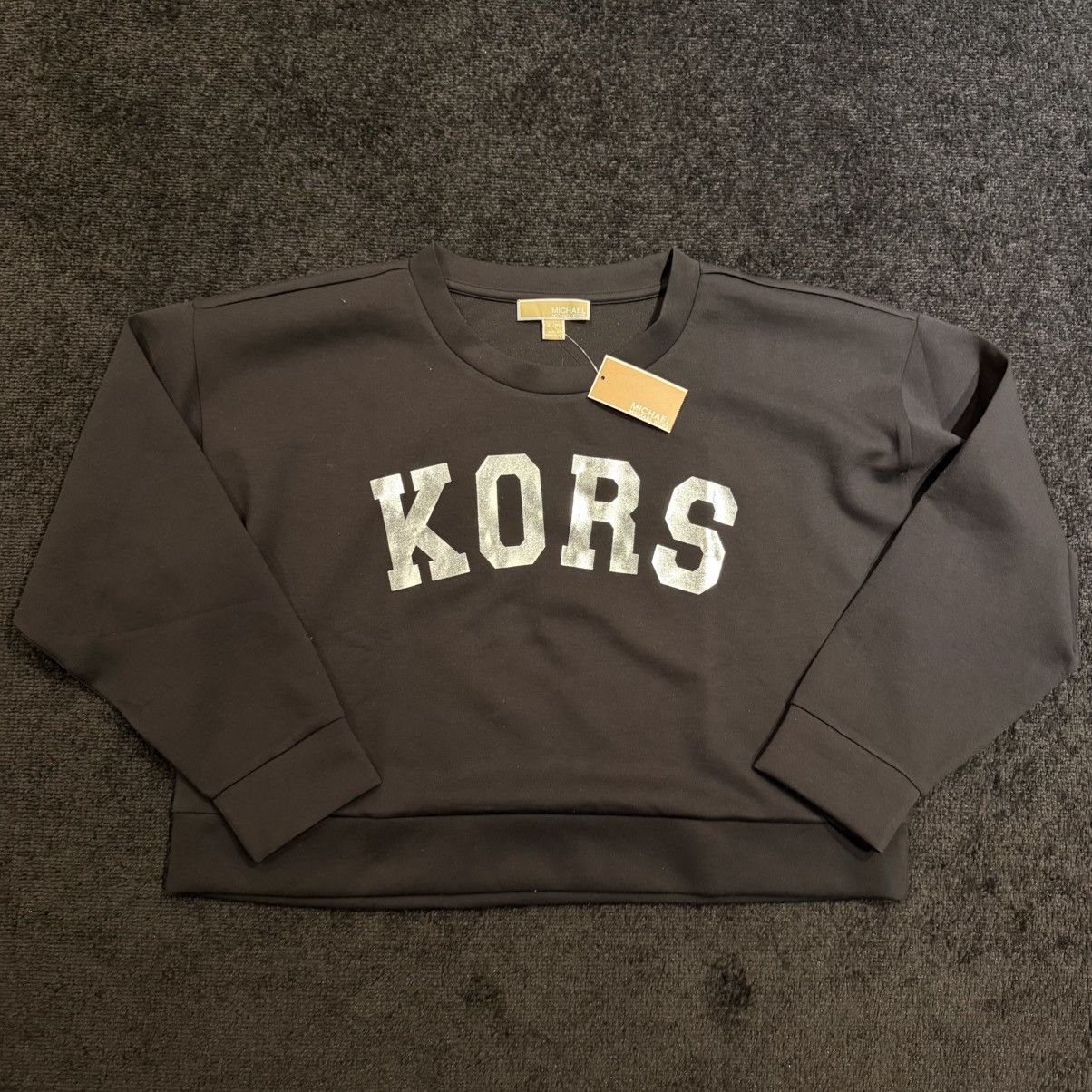 Michael Kors Black and silver Michael Kors cropped crewneck Size XL / US 12-14 / IT 48-50 - 1 Thumbnail