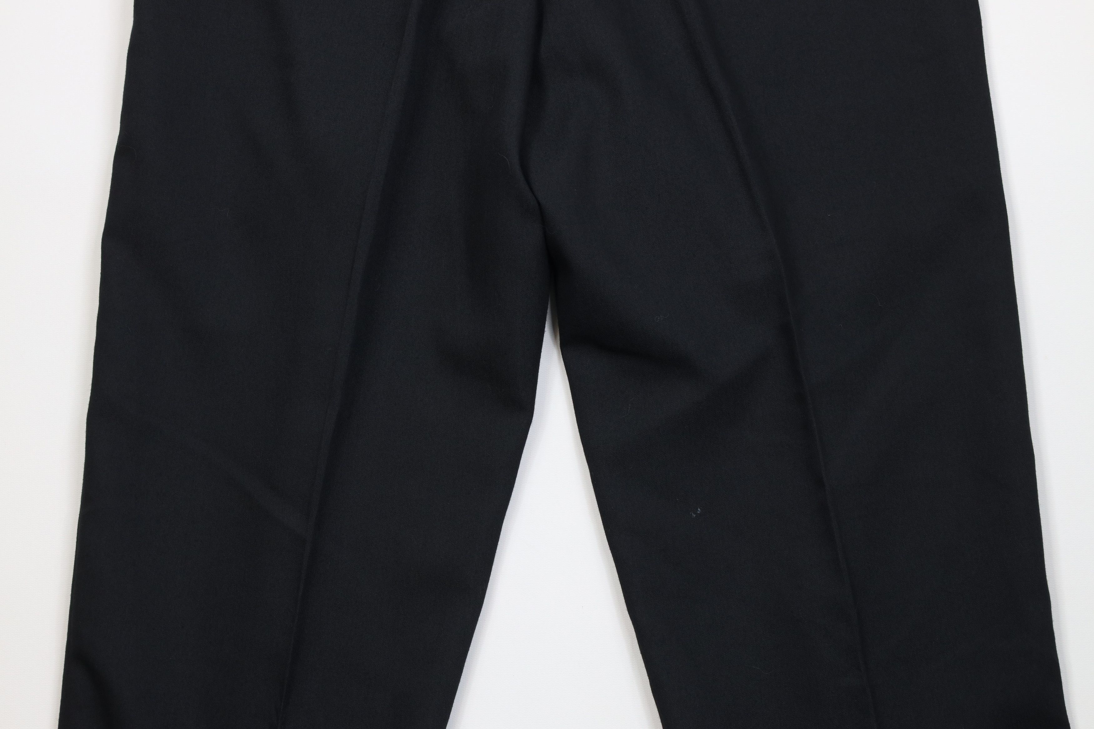 Vintage Vintage 90s Gabardine Blend Knit Wide Leg Chino Pants Black Size US 32 / EU 48 - 11 Thumbnail
