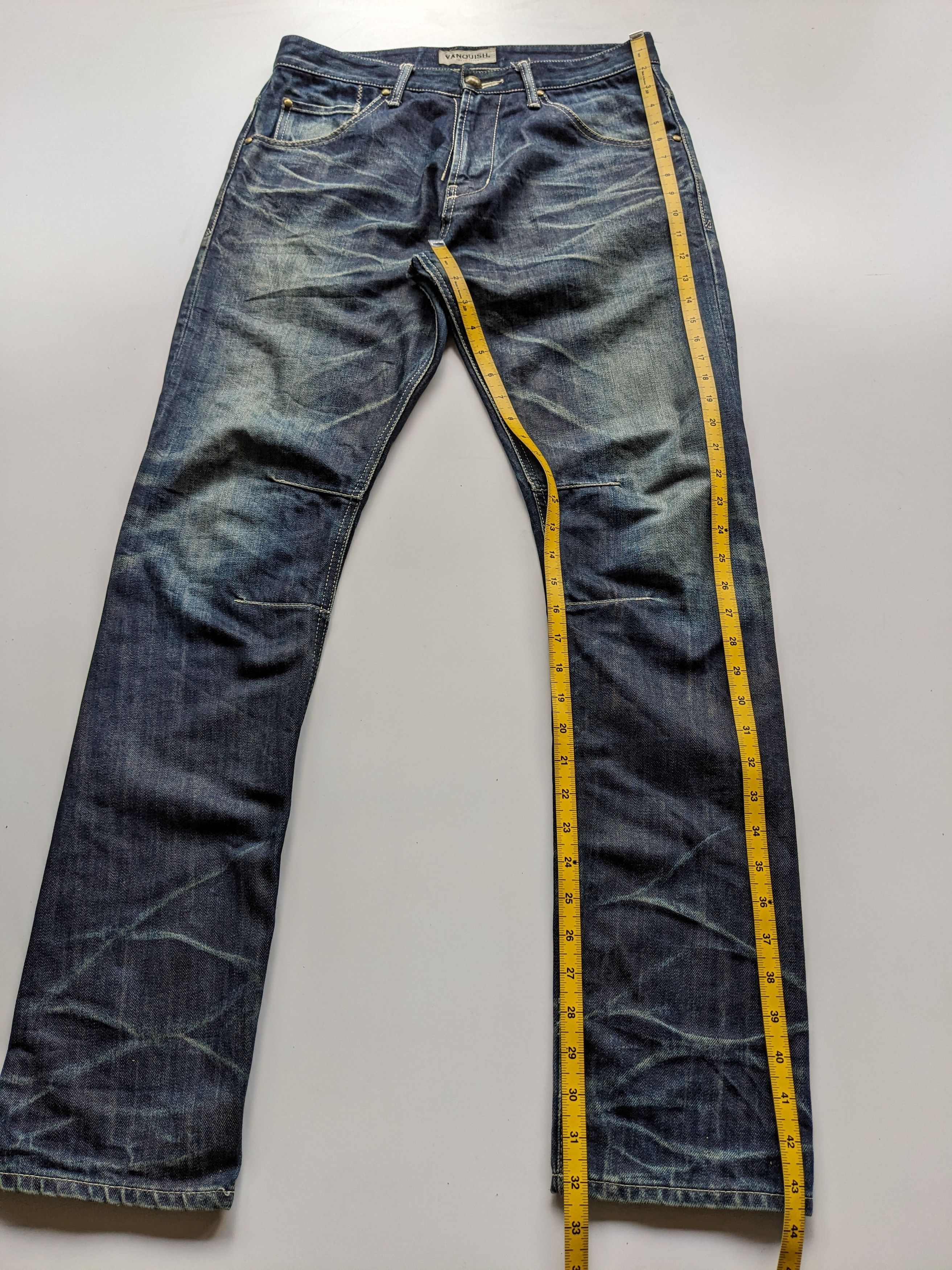 Japanese Brand × Jean × Vanquish Vanquish faded clawmark curve leg jeans Size US 33 - 9 Thumbnail