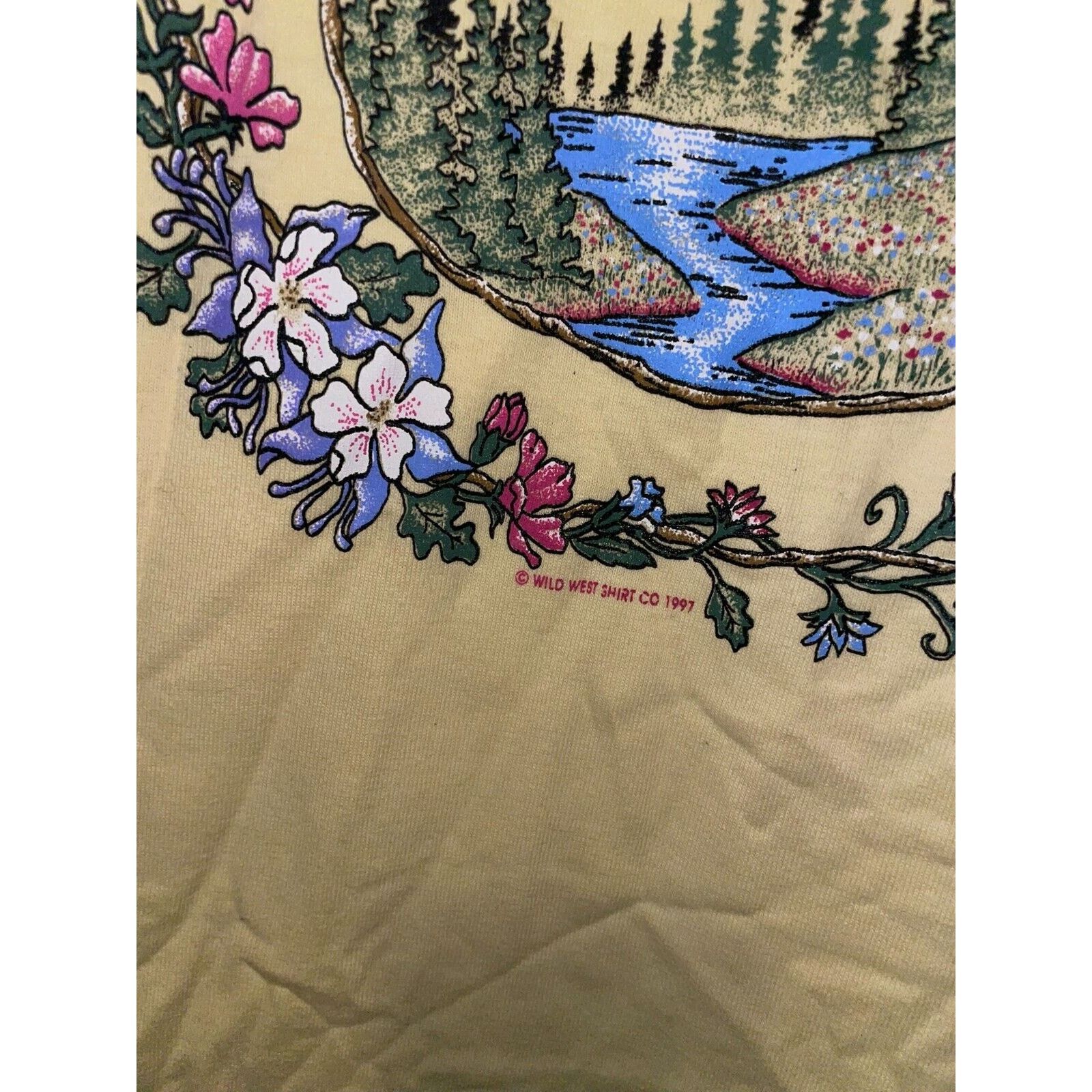 Jerzees Vintage Robin Hill Shirt Camping Resort Yellow Tee VTG 90s L Size US L / EU 52-54 / 3 - 6 Thumbnail