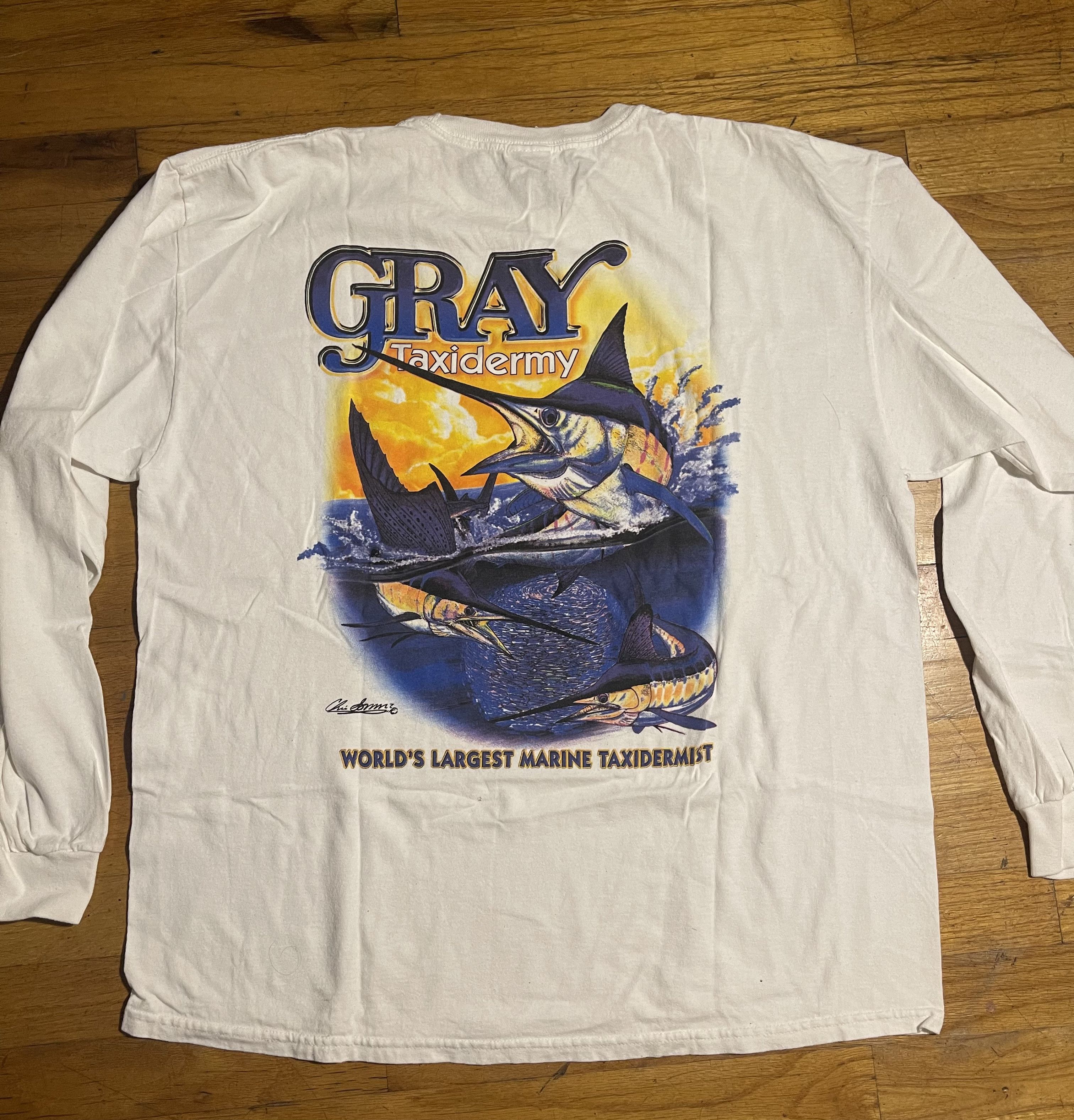 Vintage Vintage Gray Taxidermy Fishing Team Longsleeve Size US L / EU 52-54 / 3 - 1 Thumbnail