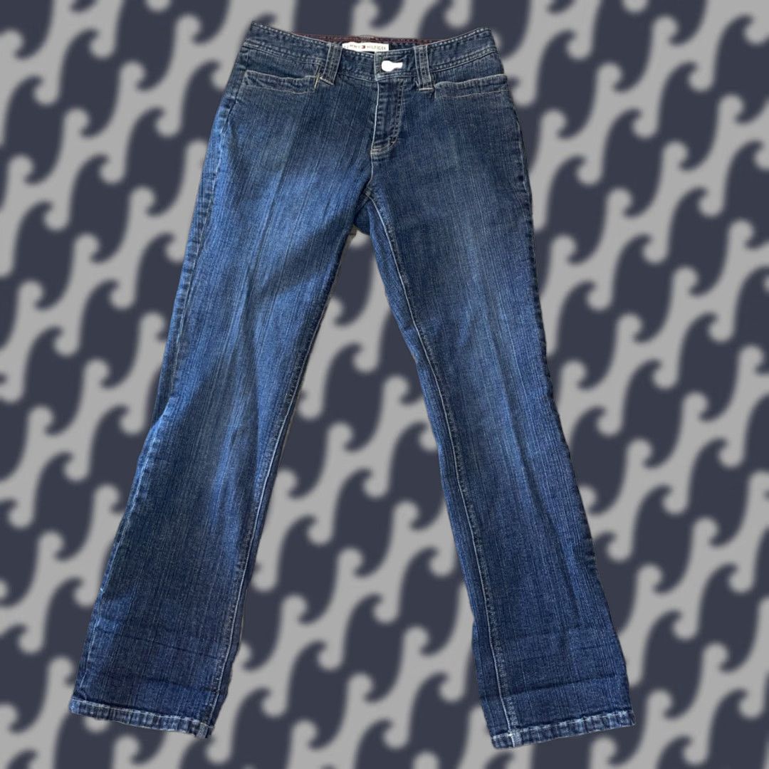 Tommy Hilfiger VINTAGE Tommy Hilfiger Jeans Women’s 6 Denim Logo 90s Preppy Capris Blue Cotton Spandex Belt Loops Pockets Zip Mid Rise Regular Inseam 30" Size 28" / US 6 / IT 42 - 1 Thumbnail