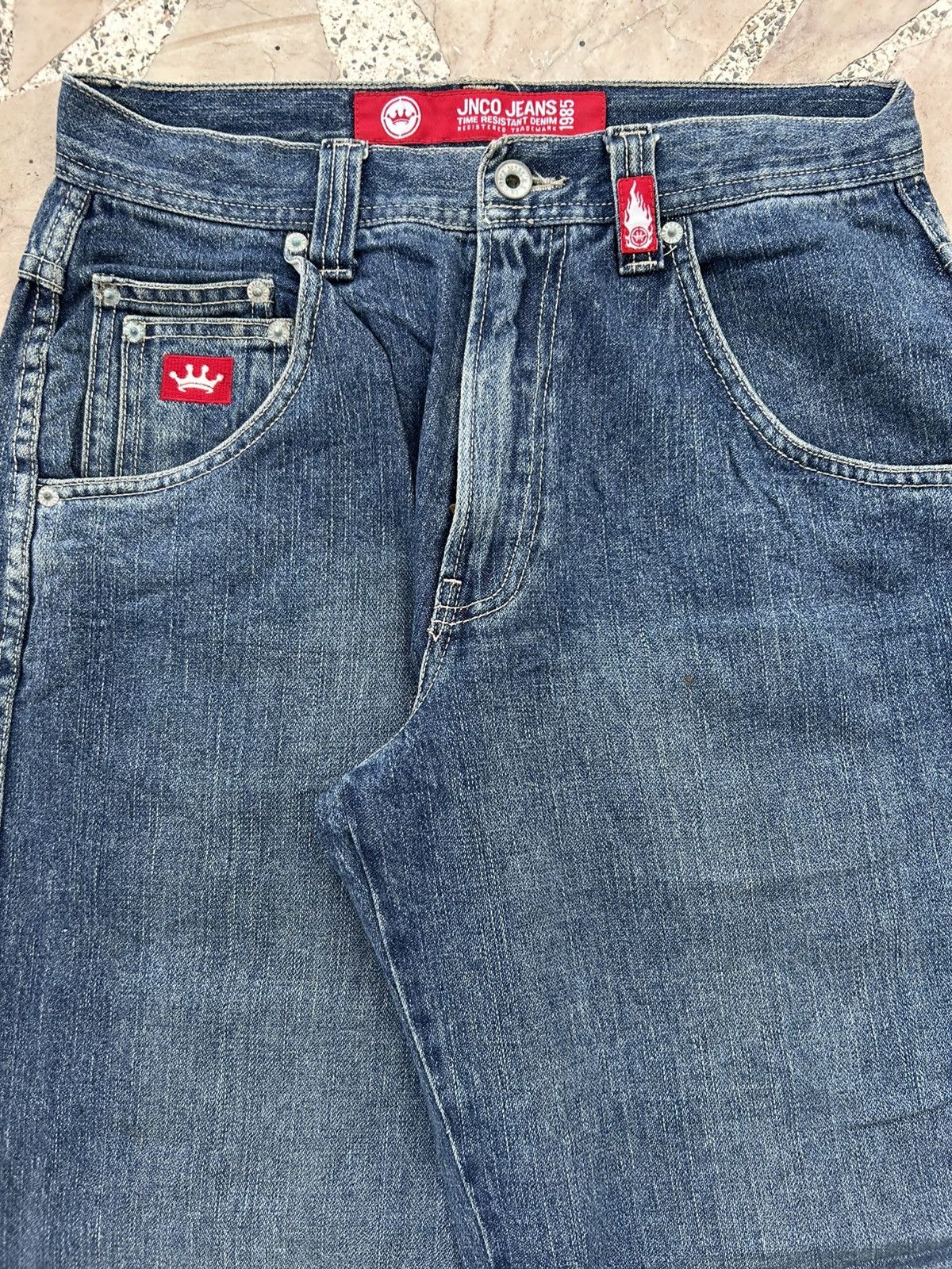 JNCO Jnco Tribal Vintage Spider Wide Leg Denim Blue Size US 30 / EU 46 - 7 Thumbnail