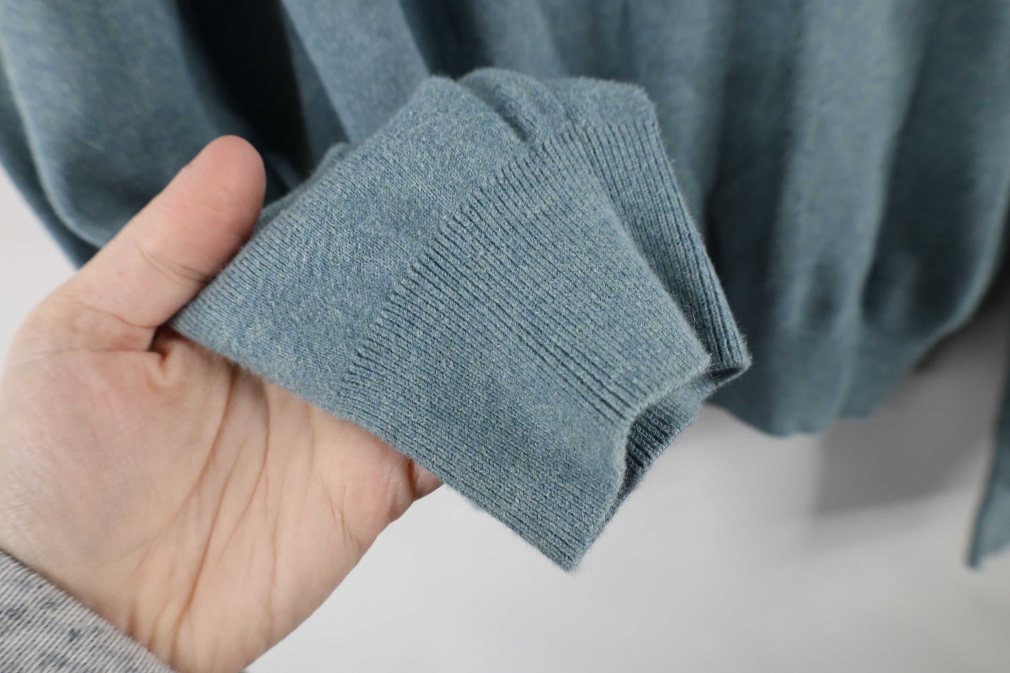 Ralph Lauren × Vintage Vintage Ralph Lauren Pima Cotton Ribbed Knit Sweater Teal Size US M / EU 48-50 / 2 - 6 Thumbnail