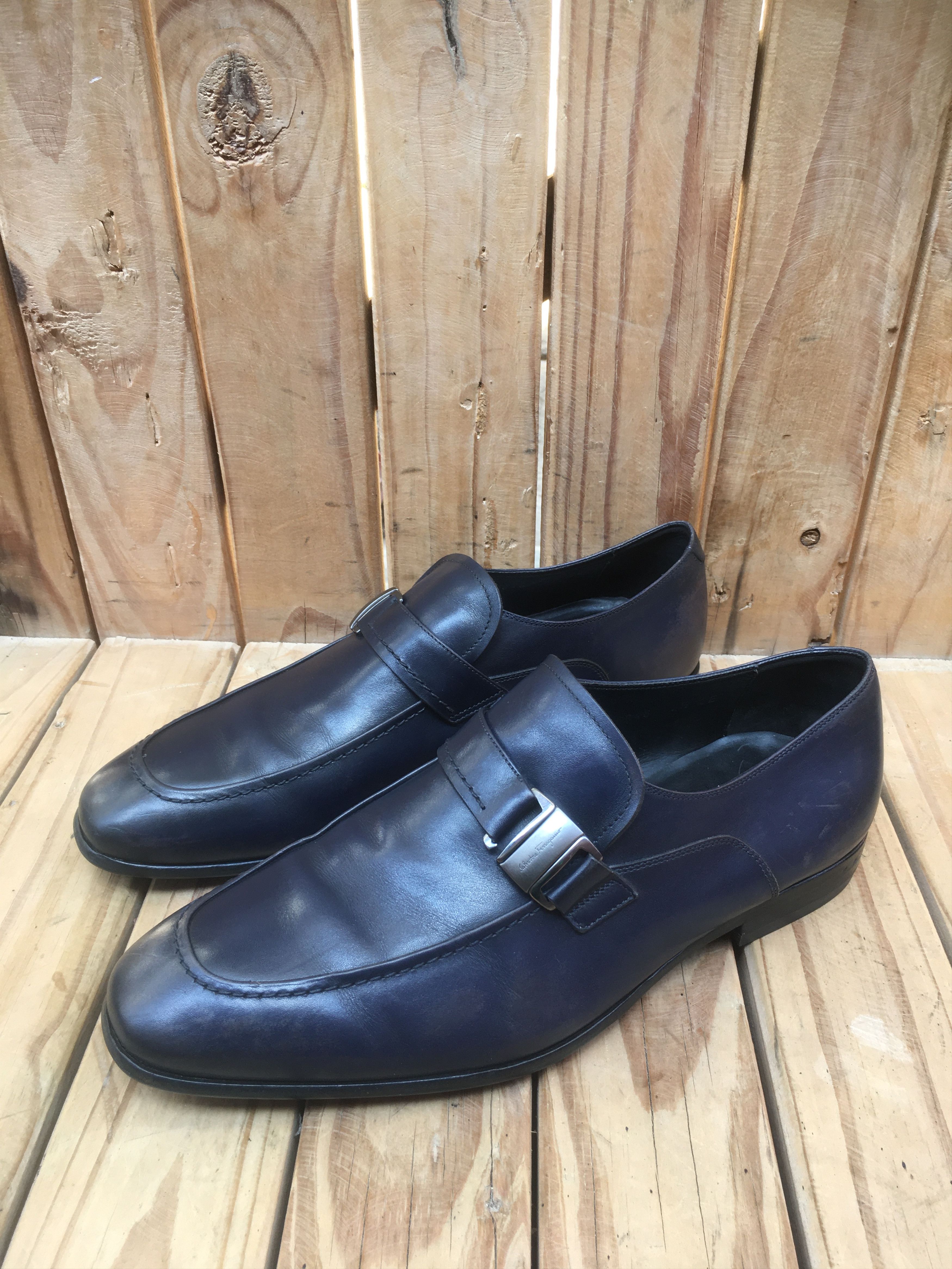 Salvatore Ferragamo Salvatore Ferragamo dark blue Leather shoes Sz USA 7.5 EEE Size US 7.5 / EU 40-41 - 15 Thumbnail