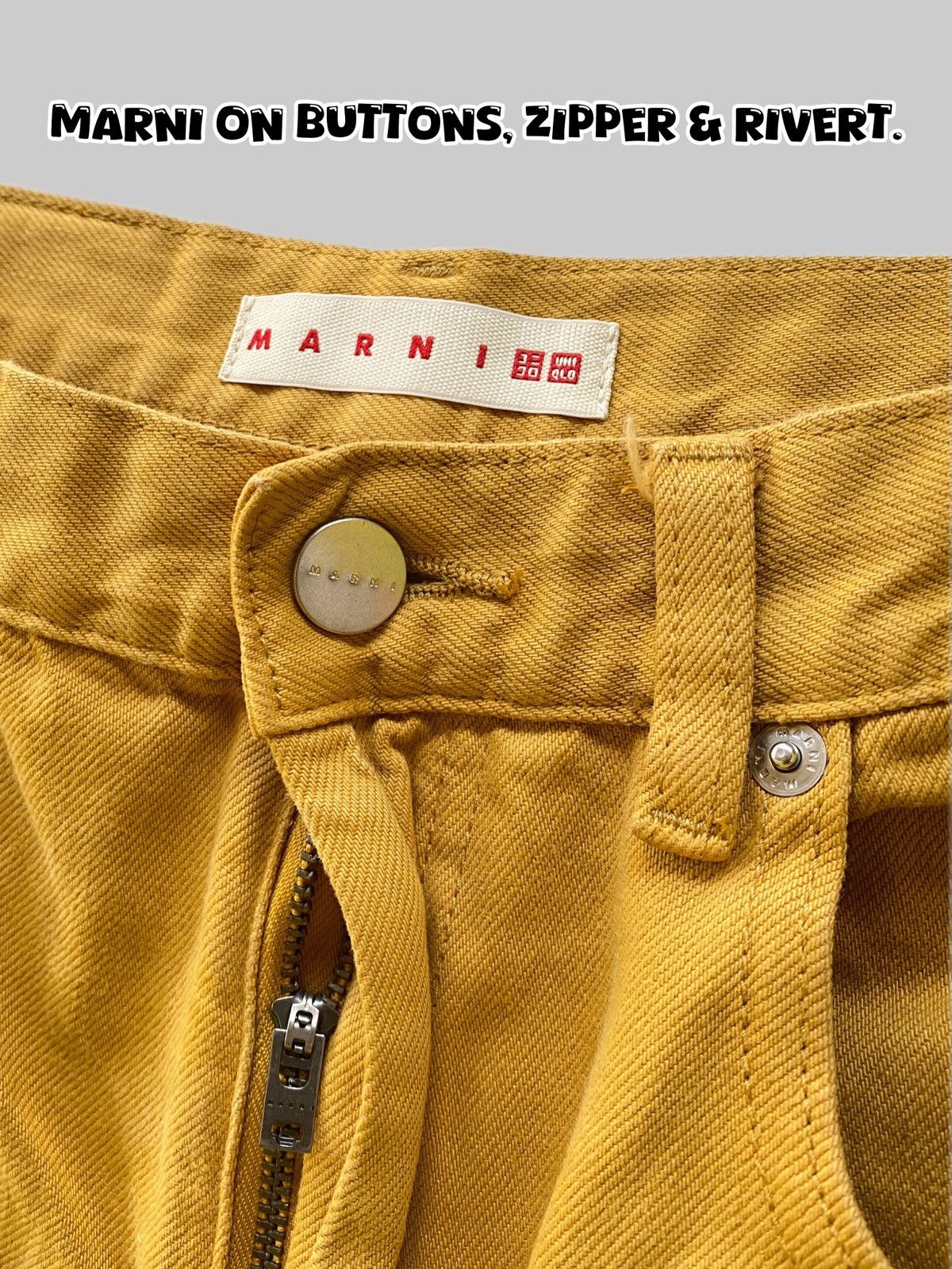 Marni × Uniqlo Marni x Uniqlo Mustard Oversized-Buggy Jeans Size 30" / US 8 / IT 44 - 5 Thumbnail