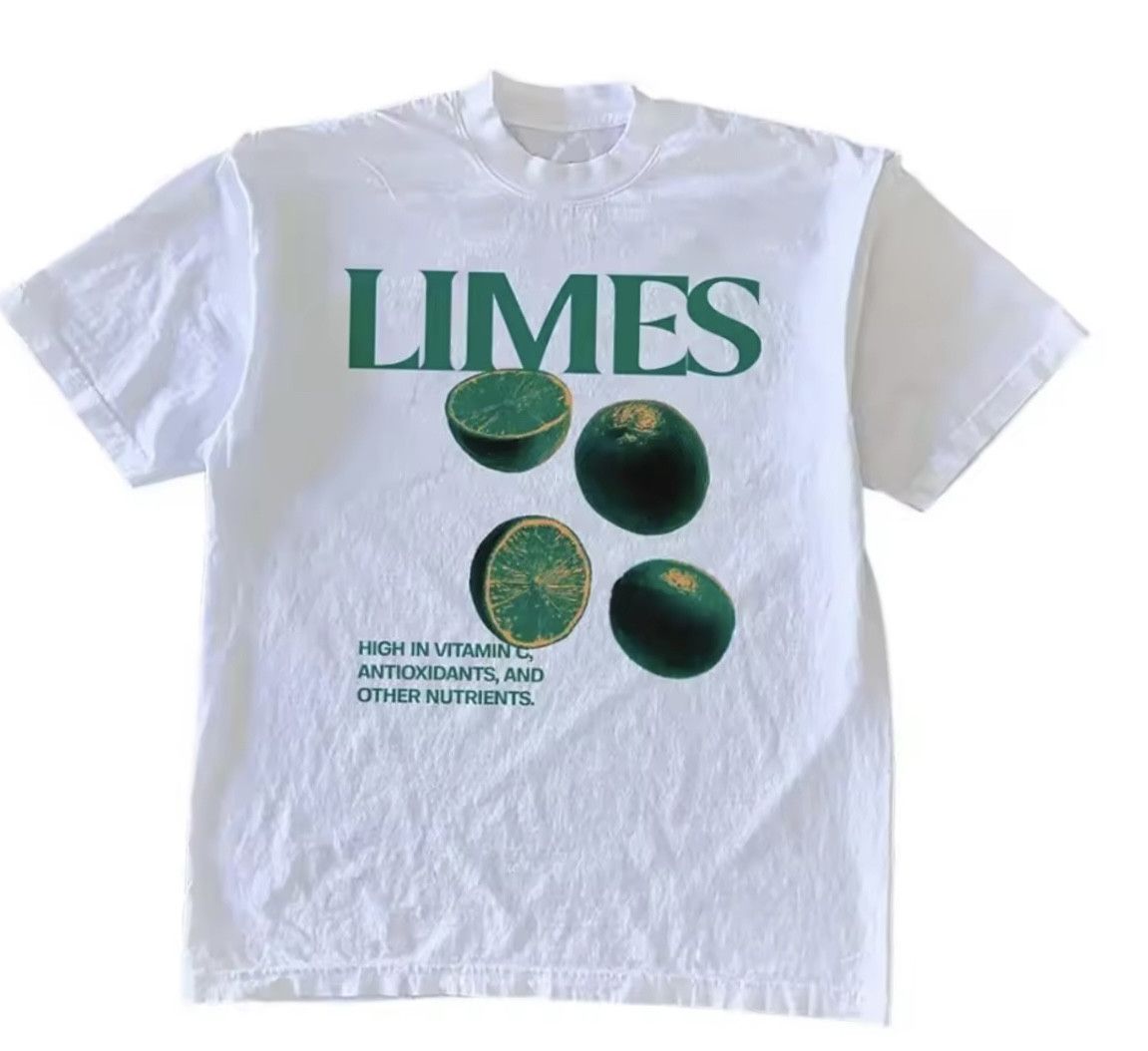 Japanese Brand Streetwear Limes Fruit White T-Shirt Punk Graphic Tees Size US XL / EU 56 / 4 - 1 Thumbnail