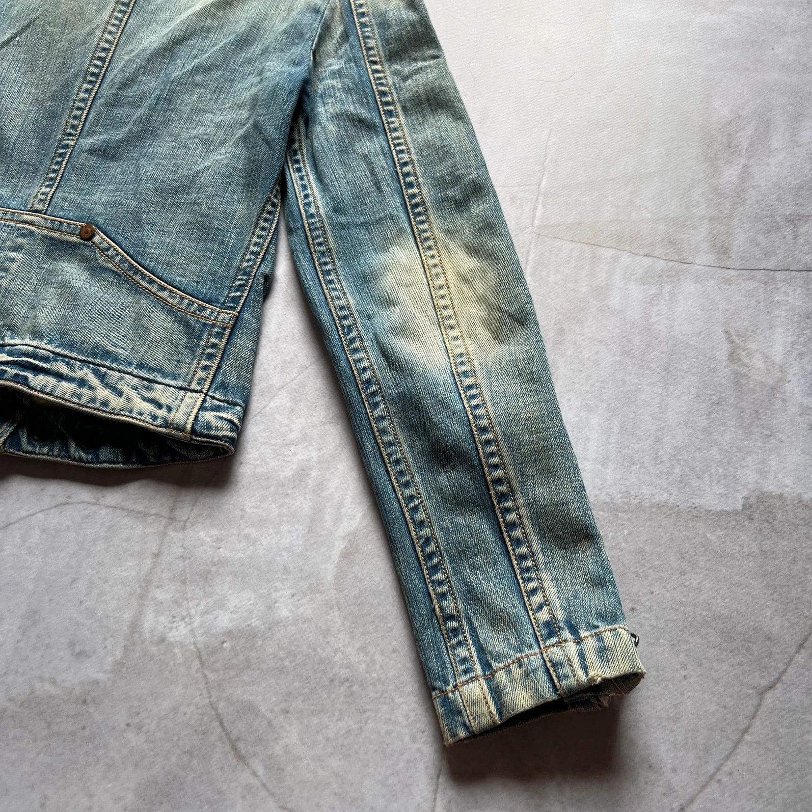 Hysteric Glamour 00s Japan Cropped bomber Denim Biker Jacket Side zip Y2K Size M / US 6-8 / IT 42-44 - 12 Thumbnail