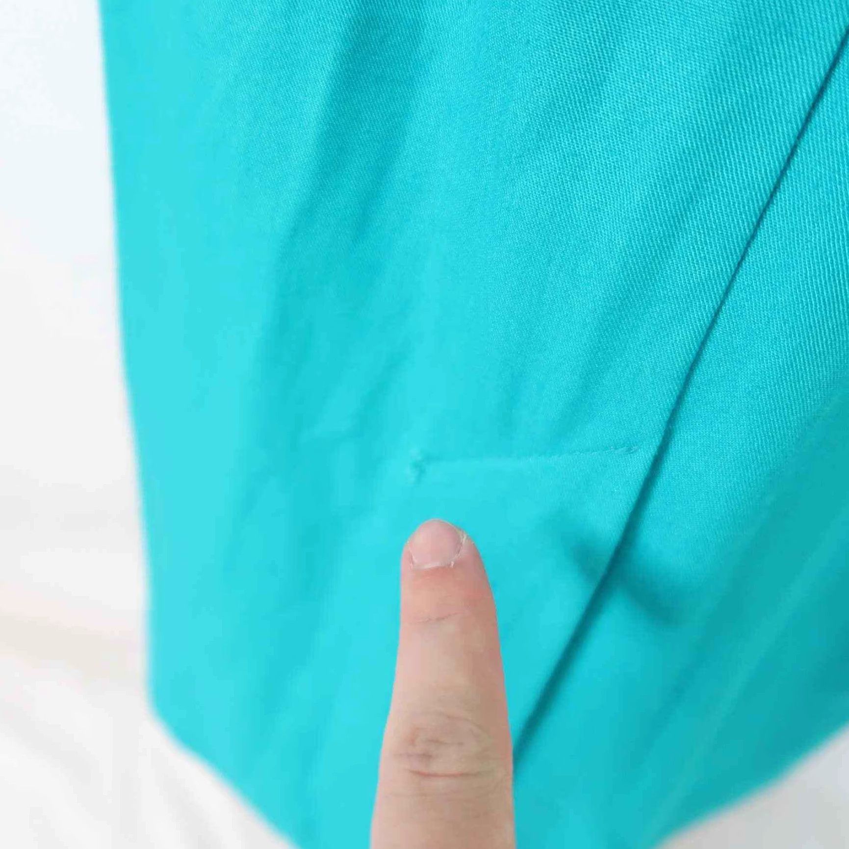 Vintage VINTAGE Carol Anderson Turquoise Blue Sheath Dress 10 Womens 1980s Knee Length Long Sleeves Button Front Rayon Size L / US 10 / IT 46 - 7 Thumbnail