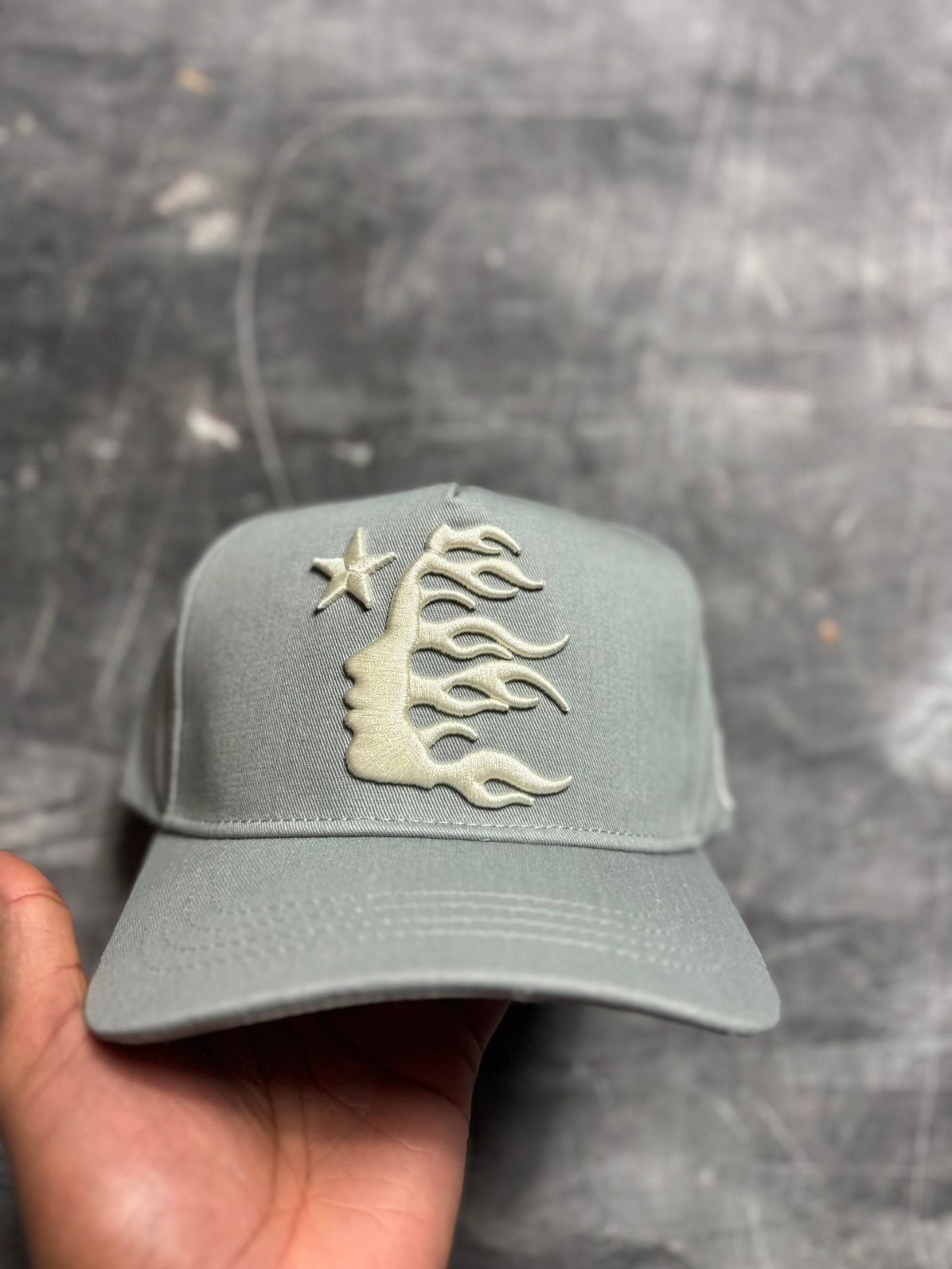Pre-owned Hellstar Embroidered Logo Hat In Grey