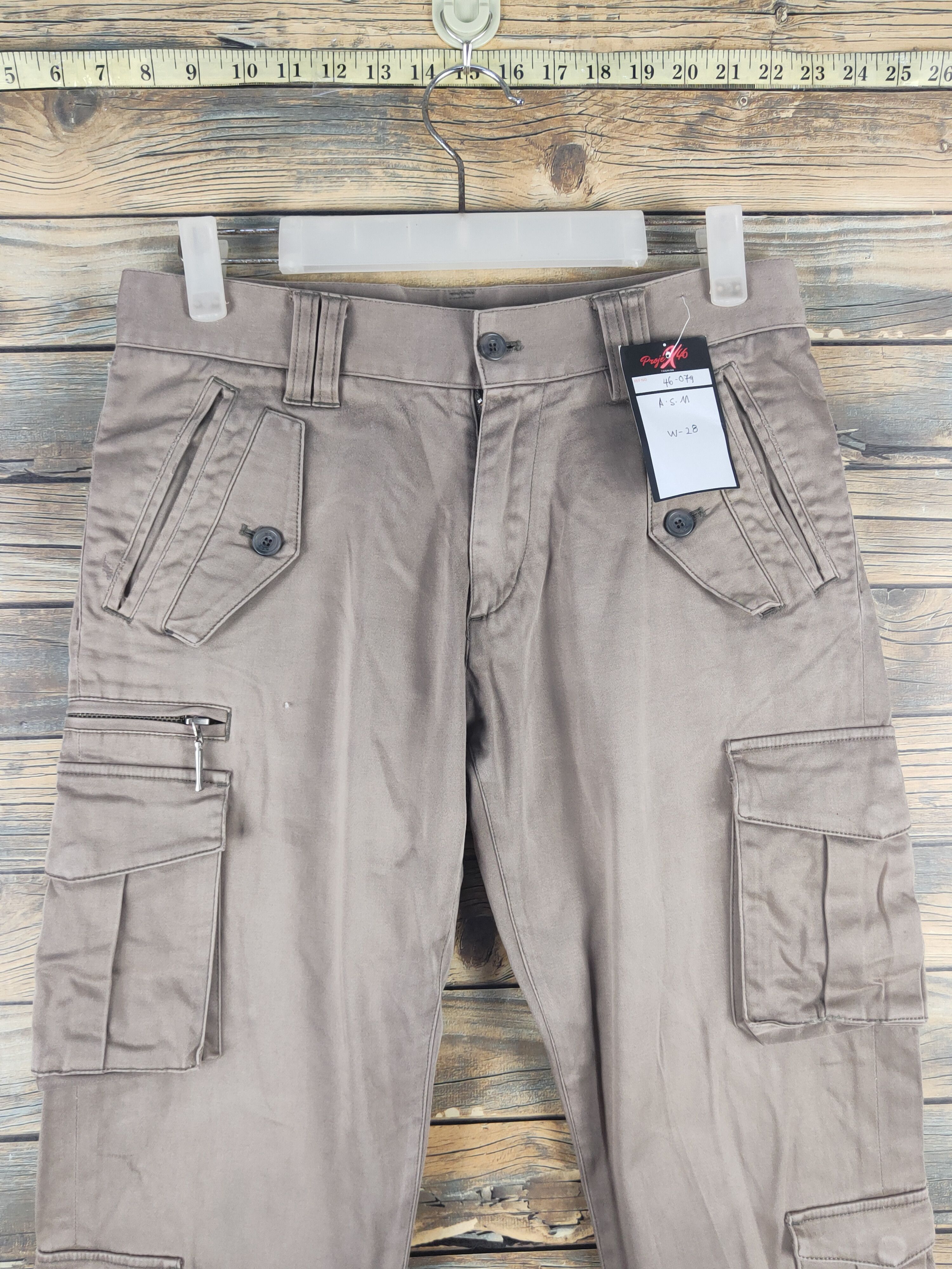 Japanese Brand DL A.S.M Beige Multipocket Cargo Pants #46-079T Size US 28 / EU 44 - 2 Thumbnail