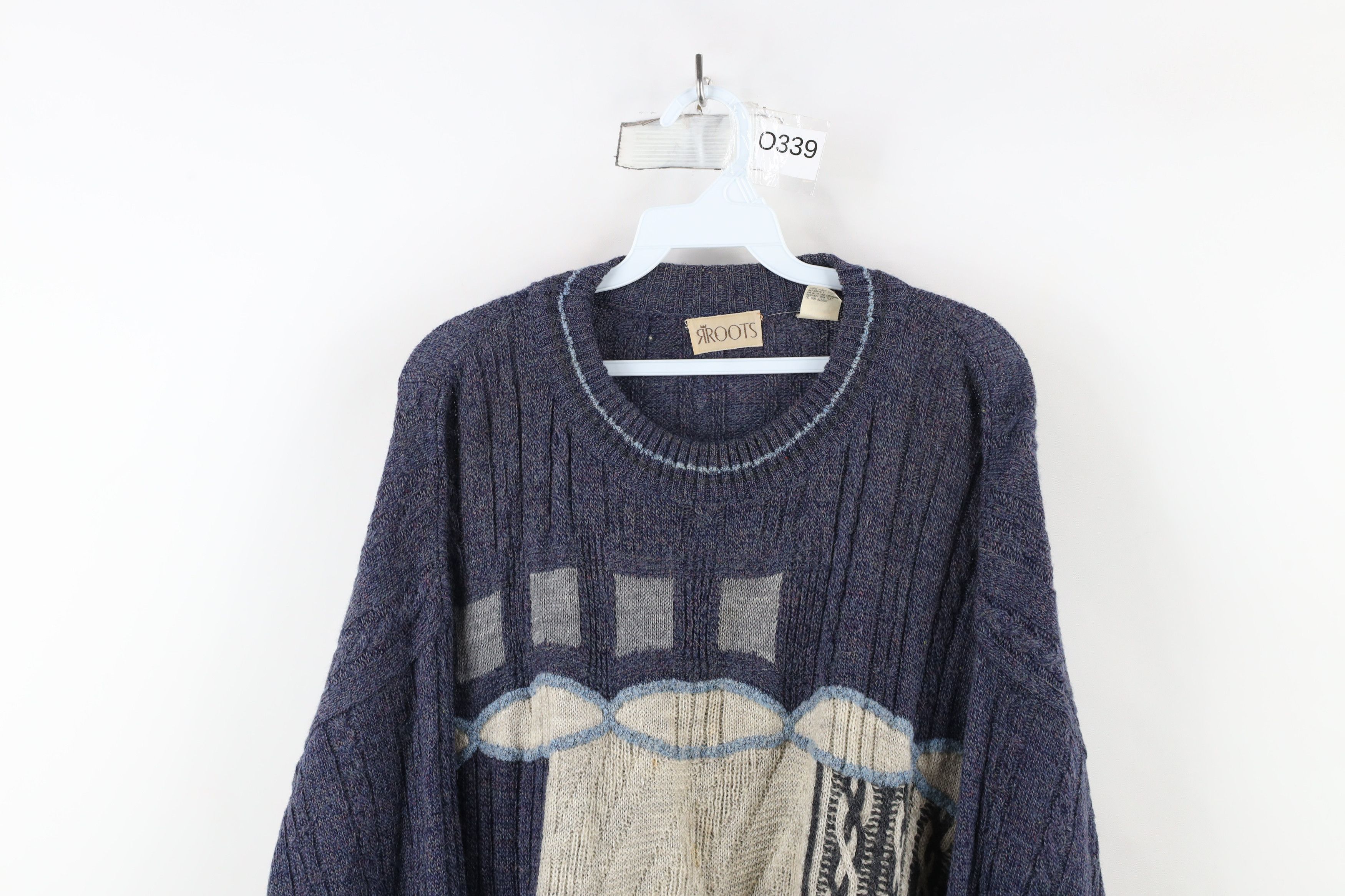 Vintage Vintage 90s Coogi Style Knit Geometric Crewneck Sweater Size US XL / EU 56 / 4 - 2 Thumbnail
