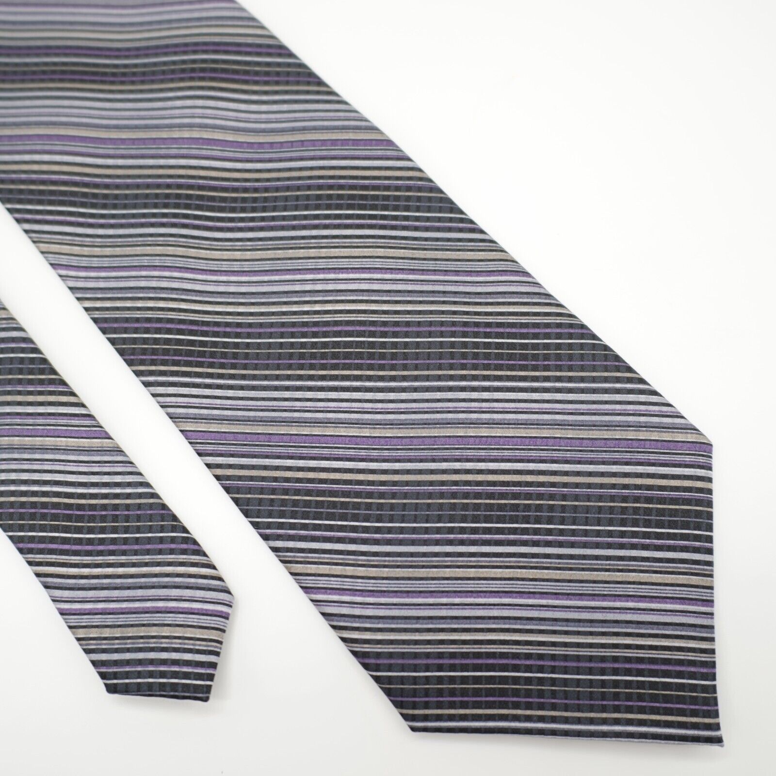 Van Heusen Van Heusen Black Purple Tan Striped Print Stain Resistant Wi Size ONE SIZE - 1 Thumbnail