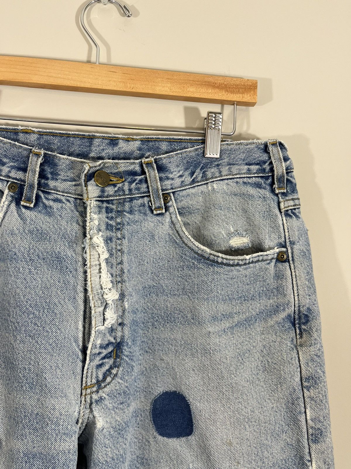 Carhartt Thrashed Patched Flannel Lined Distressed Jeans Size US 32 / EU 48 - 3 Thumbnail