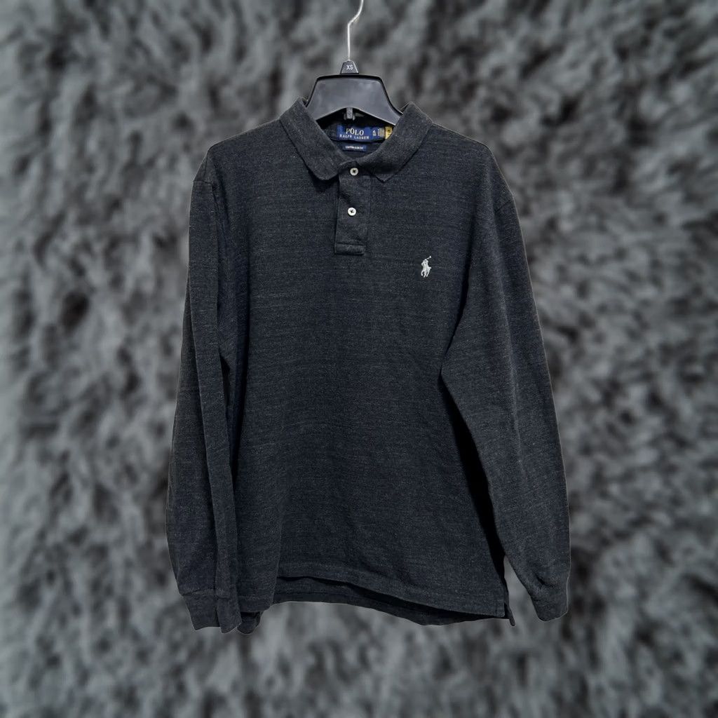Ralph Lauren Ralph Lauren Polo Shirt Mens XL Gray Long Sleeve Polo Custom Slim Fit Pony Sport Size US XL / EU 56 / 4 - 1 Thumbnail