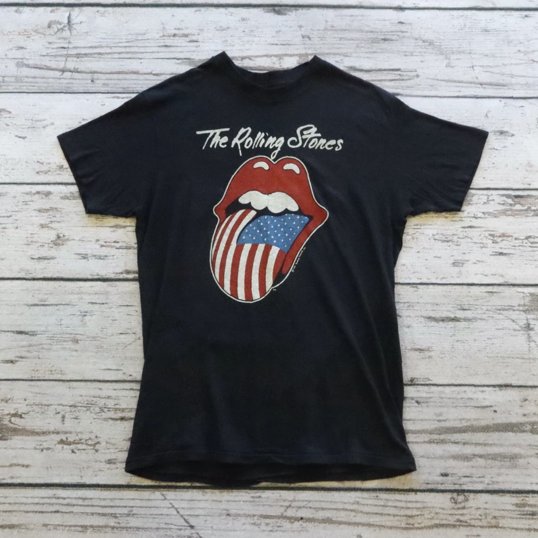 Hanes Vintage The Rolling Stones North America Tour Tshirt - Size L - Black - Men’s Size US L / EU 52-54 / 3 - 2 Thumbnail