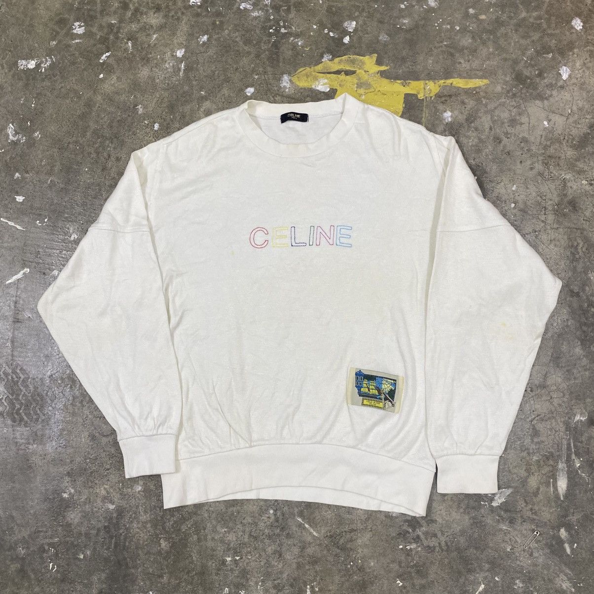 Celine Vintage Celine Logo Crewneck Sweatshirt Hoodie Shirt Size US XL / EU 56 / 4 - 2 Thumbnail