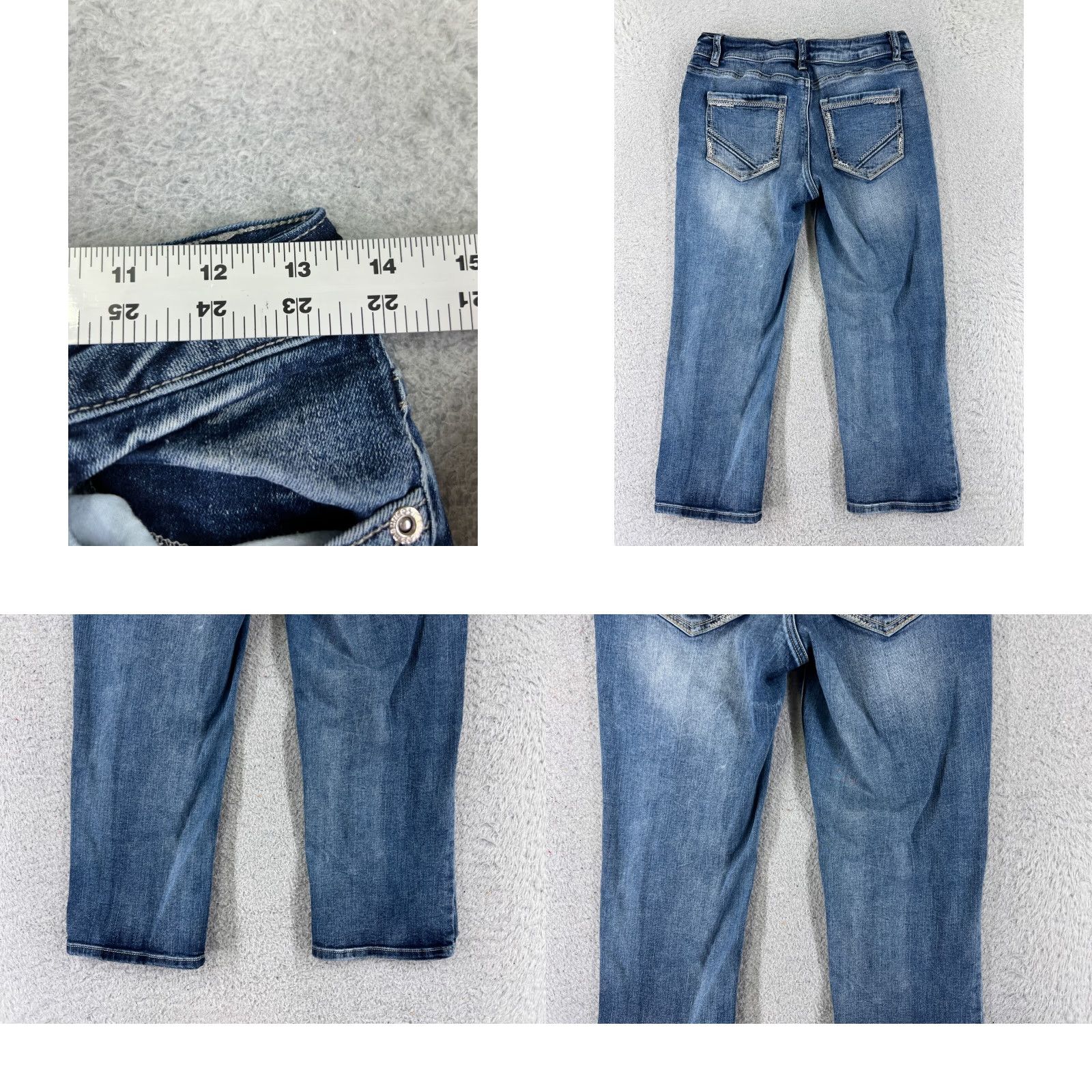 Vintage Maurices Jeans Womens Capri Crop Low Rise 3 25x21 Blue Denim Cotton Blend 5-Pocket Design Size 26" / US 2 / IT 38 - 9 Thumbnail