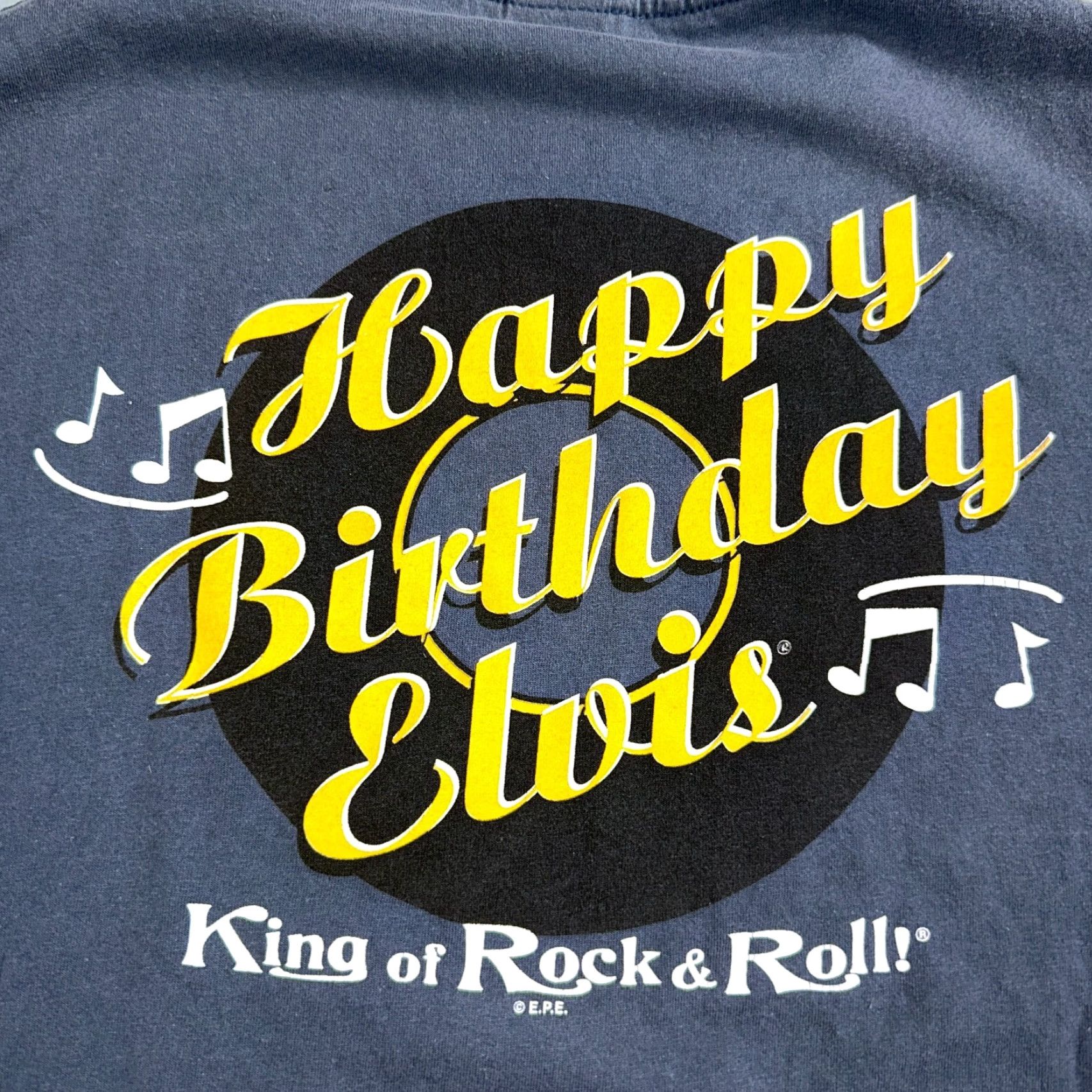AAA VINTAGE Elvis Presley Rock n Roll T Shirt AAA Men XL Blue Graphic Print Short Sleeve Crew Neck 2000s 90s Theme Size US XL / EU 56 / 4 - 7 Thumbnail