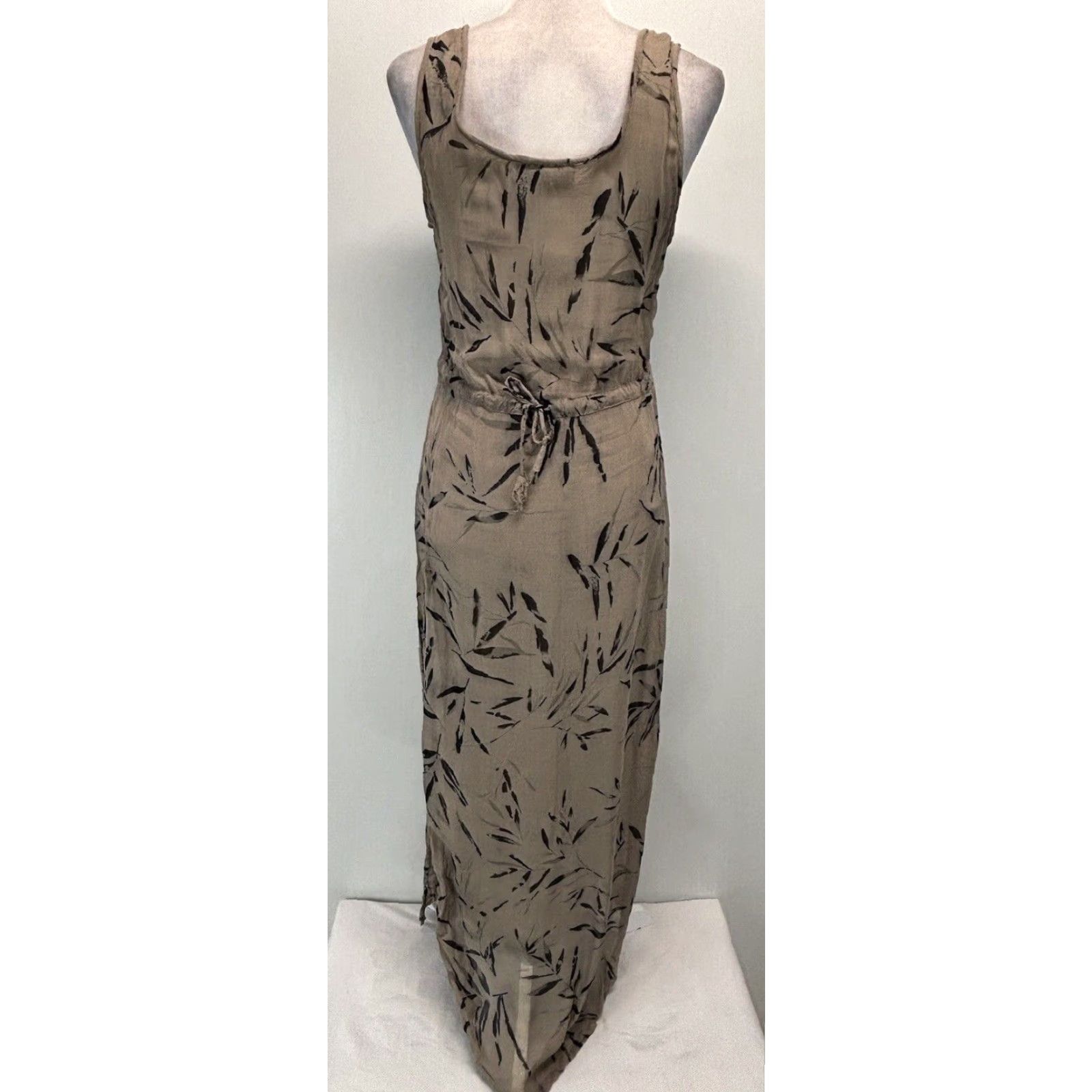 Vintage VINTAGE Sacred Threads Maxi Dress Women's Sleeveless Lined Floral Bohemian Hippie long Sz S/M Tan Black Womens Size S / US 4 / IT 40 - 3 Thumbnail