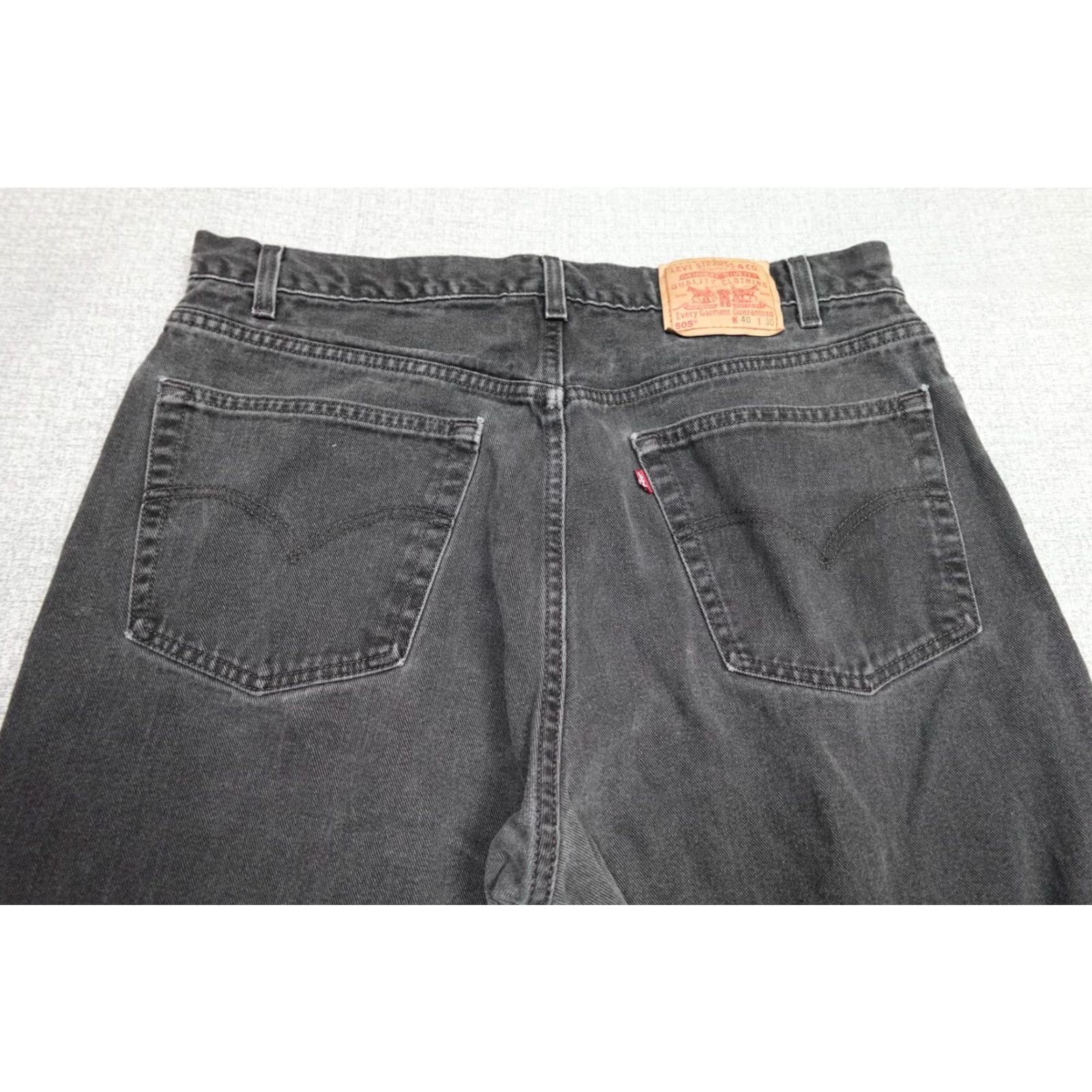 Levi's Levi's 505 Jeans Mens Black Regular Fit Dark Denim 40x30 Belt Loops 5-Pocket Zipper California Western Rancher Vintage Size US 40 / EU 56 - 5 Thumbnail