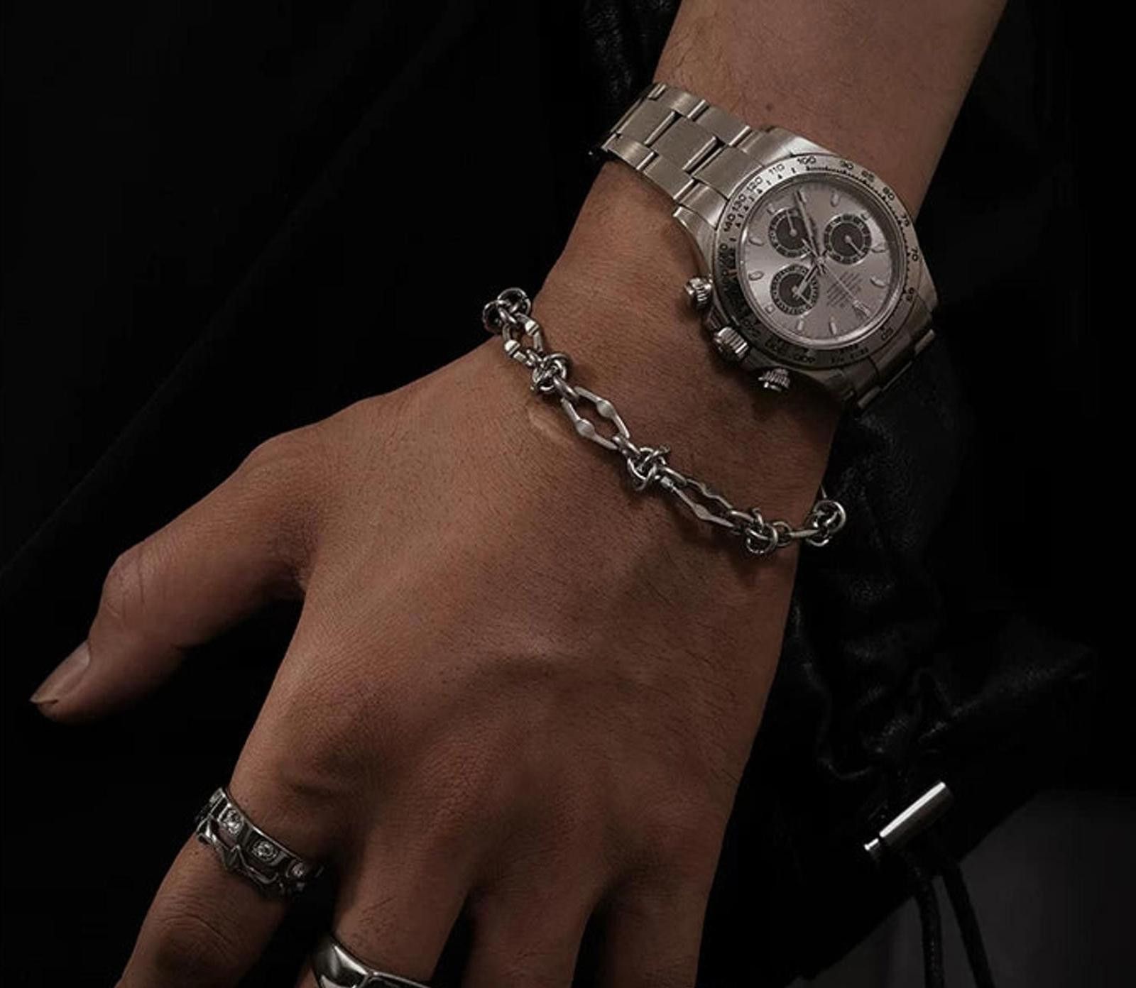 Jewelry Thorn-Knot Metal Chain Bracelet | Adjustable Unisex Size ONE SIZE - 6 Thumbnail