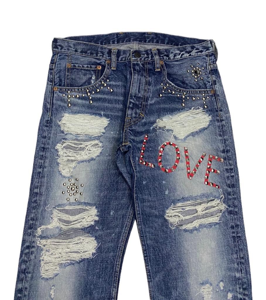 Hysteric Glamour × Le Grande Bleu (L.G.B.) 🔥SKULL RIPPED RNA INC DISTRESSED DENIM UNDERCOVER DEISGN Size US 32 / EU 48 - 5 Thumbnail