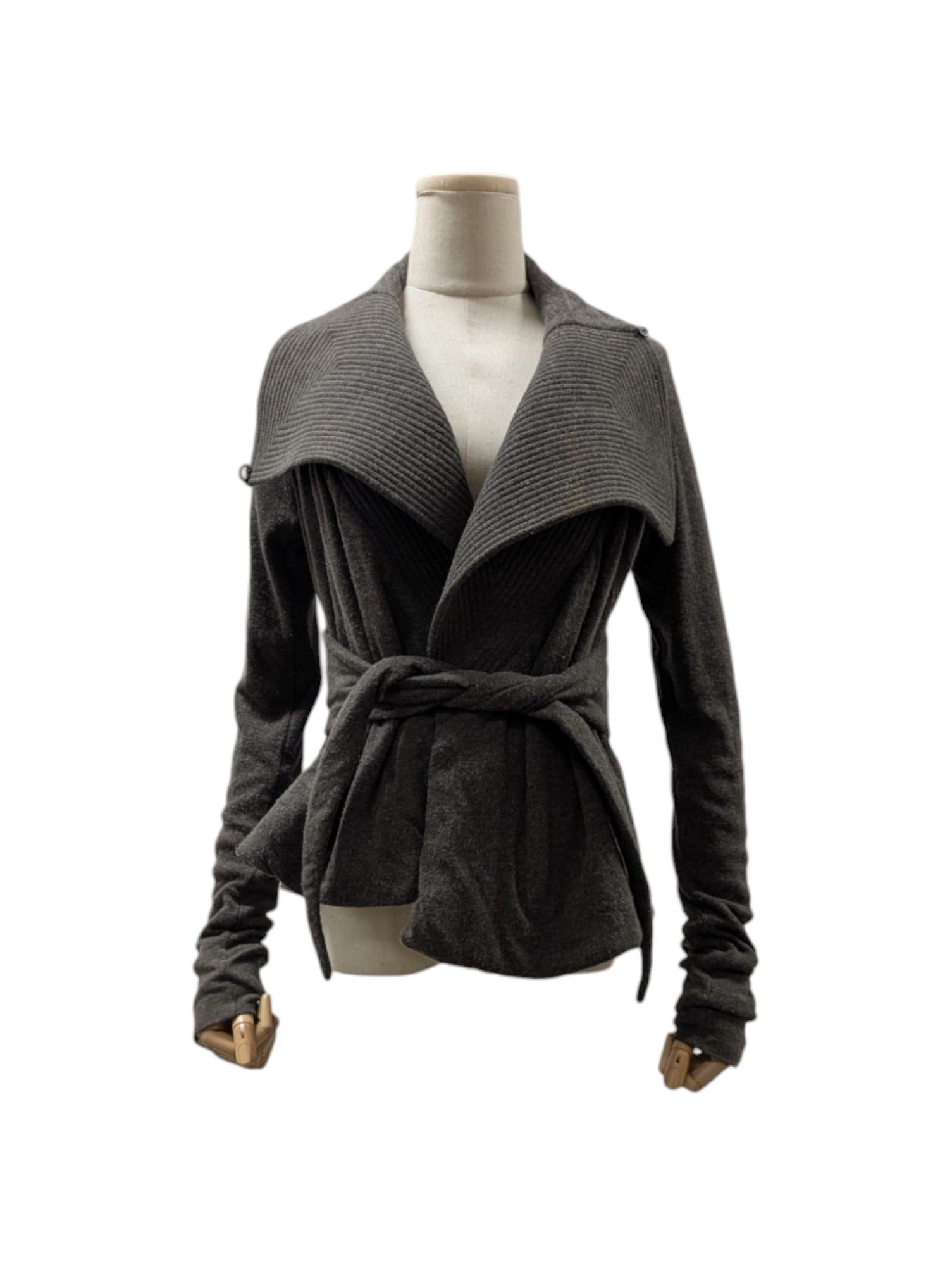 Dusty Olive Green Short Robe With Wrapping