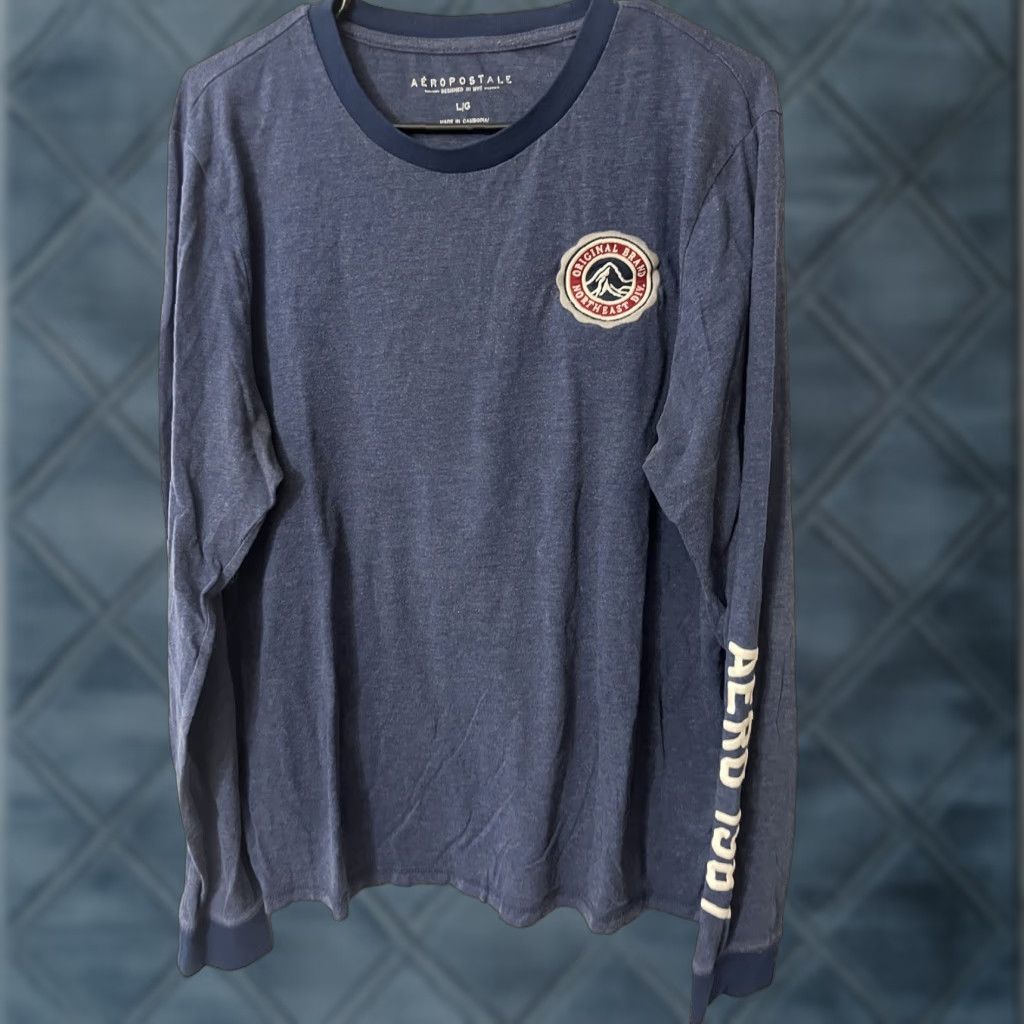 Aeropostale VINTAGE Aeropostale Graphic Tee Long Sleeve Shirt Mens Large Blue Casual Size US L / EU 52-54 / 3 - 1 Thumbnail