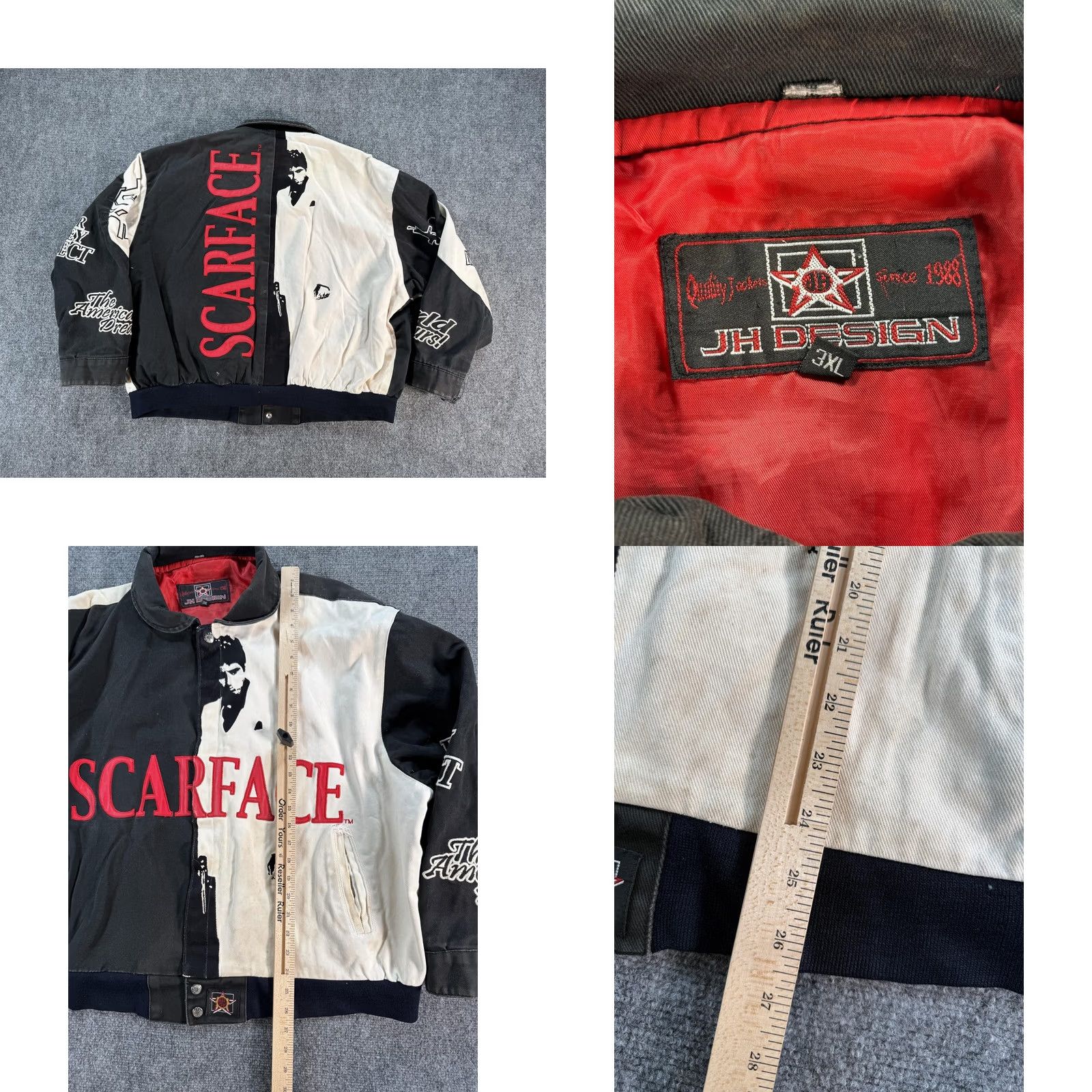 Hamilton VINTAGE Scarface Jacket Mens 3XL Black Jeff Hamilton Bomber World Is Yours 90s Size US XXL / EU 58 / 5 - 10 Thumbnail