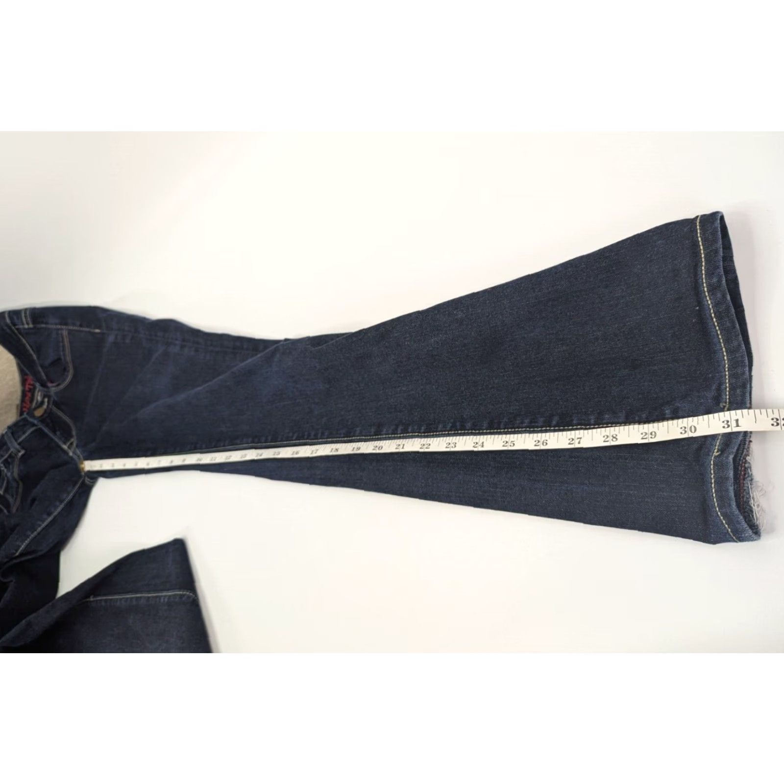Hard Tail VINTAGE Hard Tail Cathy Flared Jeans Womens 26 Blue Denim Low Rise Y2K Style Made In USA Size 26" / US 2 / IT 38 - 6 Thumbnail
