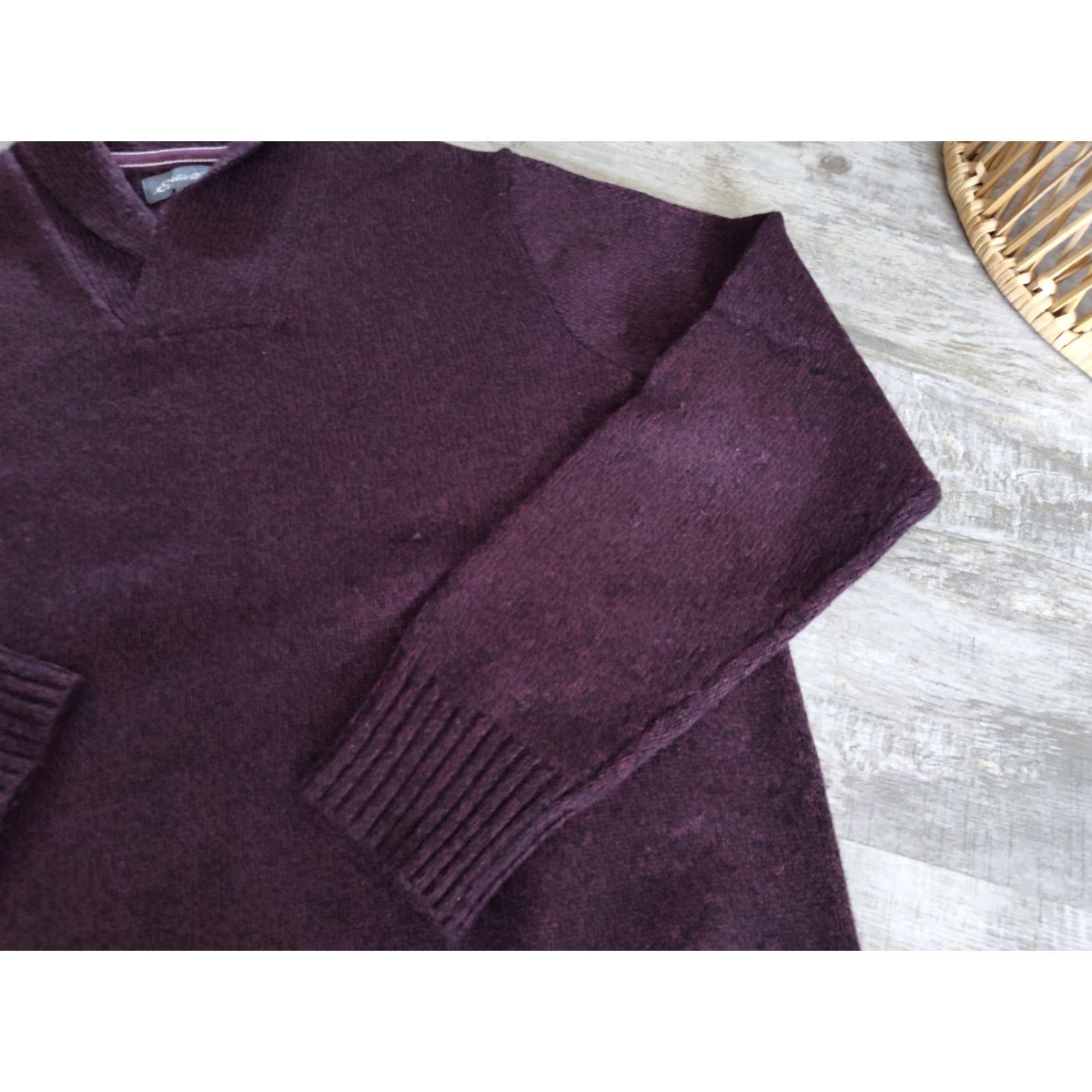 Eddie Bauer Eddie Bauer Men's Wool Blend Knit Sweater Purple Pullover Shawl Neck L Outdoor Size US L / EU 52-54 / 3 - 4 Thumbnail