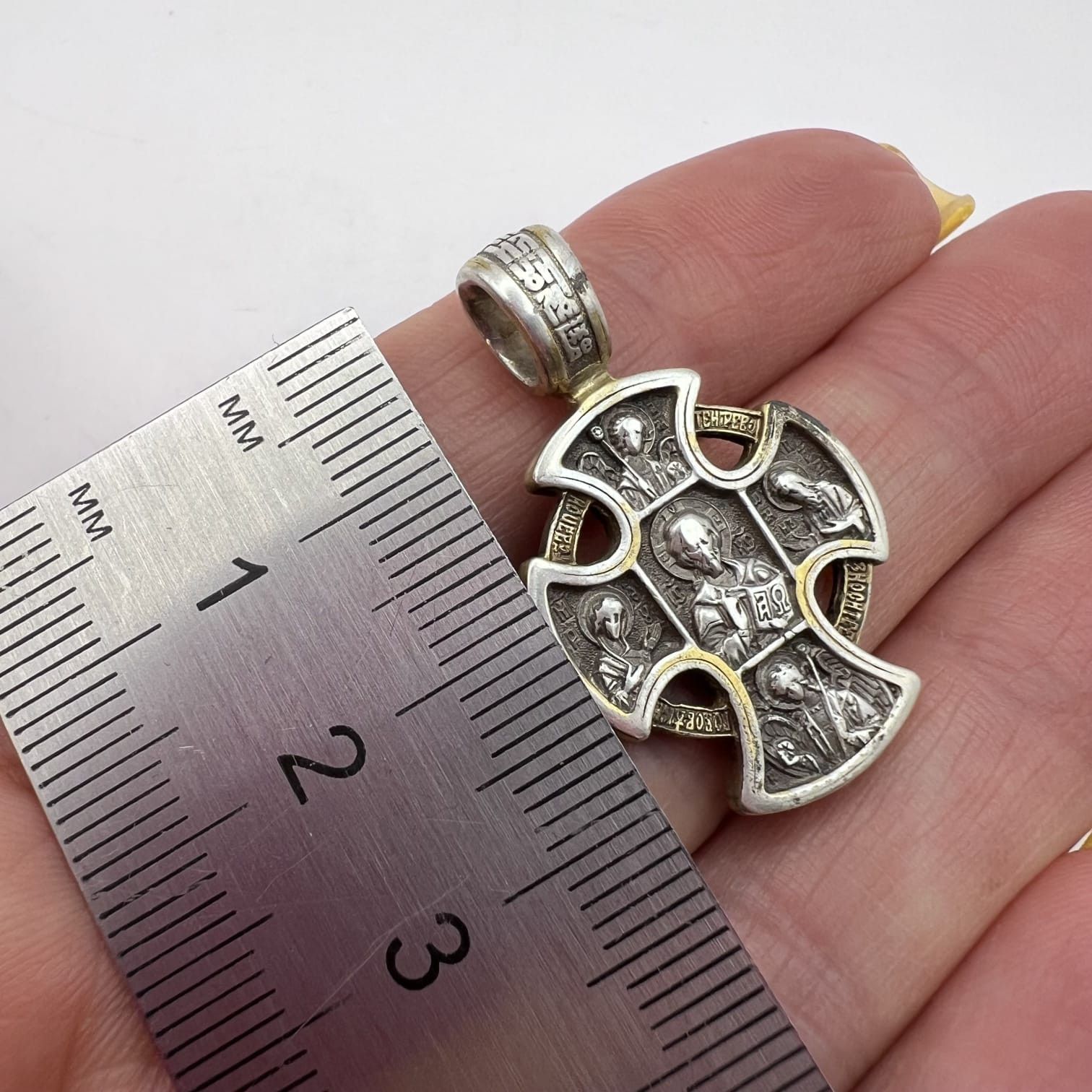 Sterling Silver Vintage 925 Silver Orthodox Cross Pendant 7.3g 3.3cm Size ONE SIZE - 6 Thumbnail