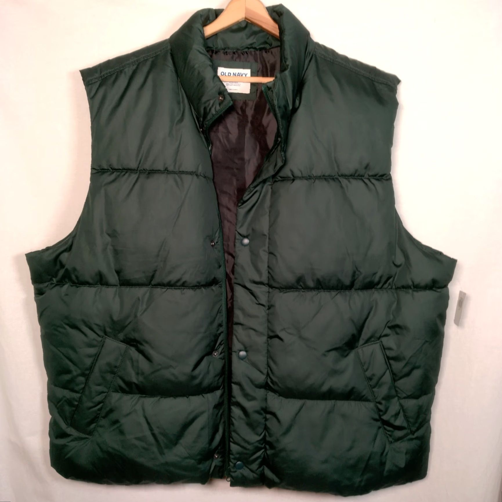 Old Navy VINTAGE Old Navy Puffer Vest Men XXL Forest Green Jacket Snap Zip Up Recycled Size US XXL / EU 58 / 5 - 2 Thumbnail