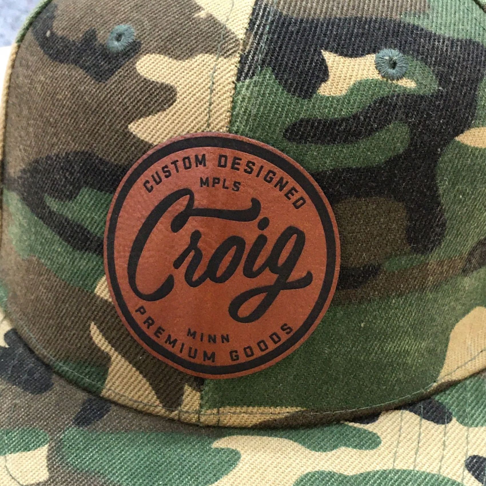Logo 7 Croig Minnesota Baseball Hat Mens Green Camo OS Adjustable Embroidered Logo Size ONE SIZE - 4 Thumbnail
